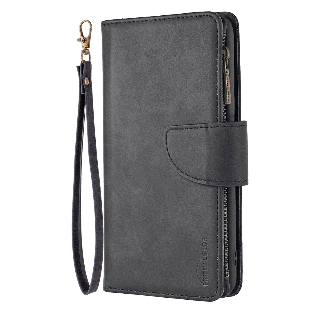 Zipper Pocket Detachable 2-in-1 Leather Wallet Stand Cell Phone Cover for Samsung Galaxy S20 Plus/S20 Plus 5G - Black