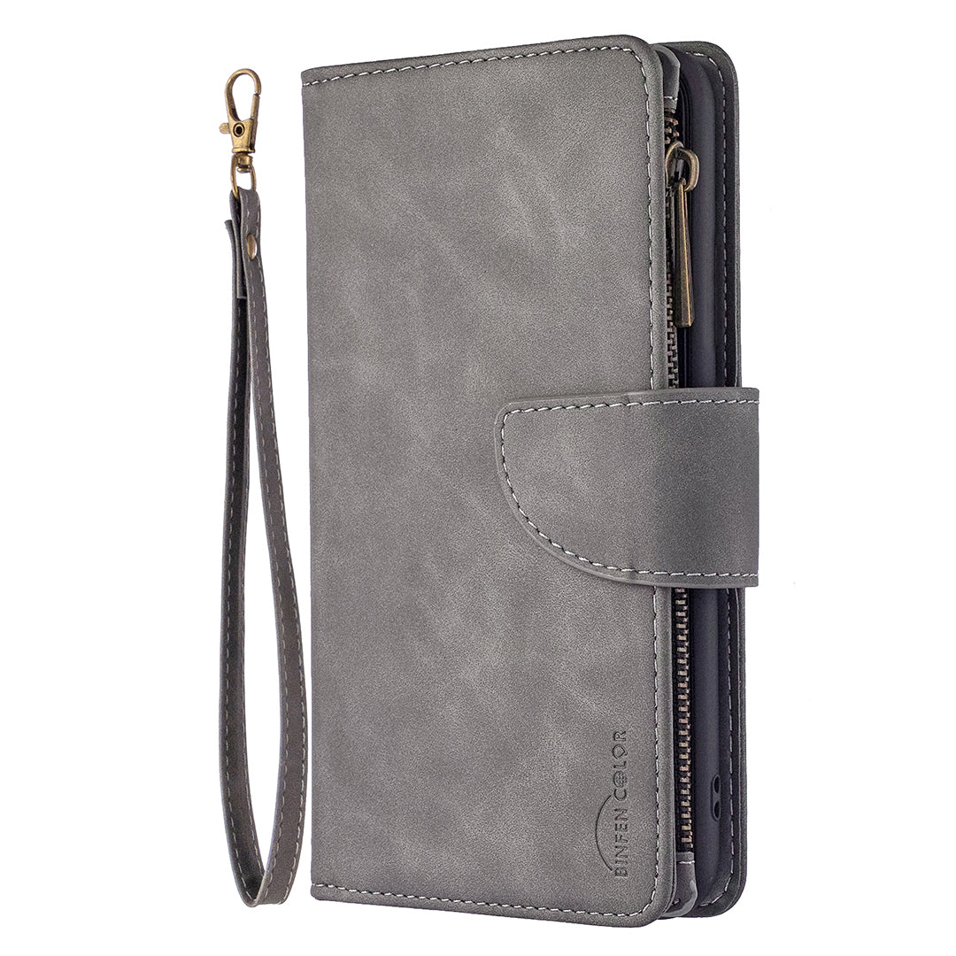 Zipper Pocket Detachable 2-in-1 Leather Wallet Stand Cell Phone Cover for Samsung Galaxy S20 Plus/S20 Plus 5G - Grey