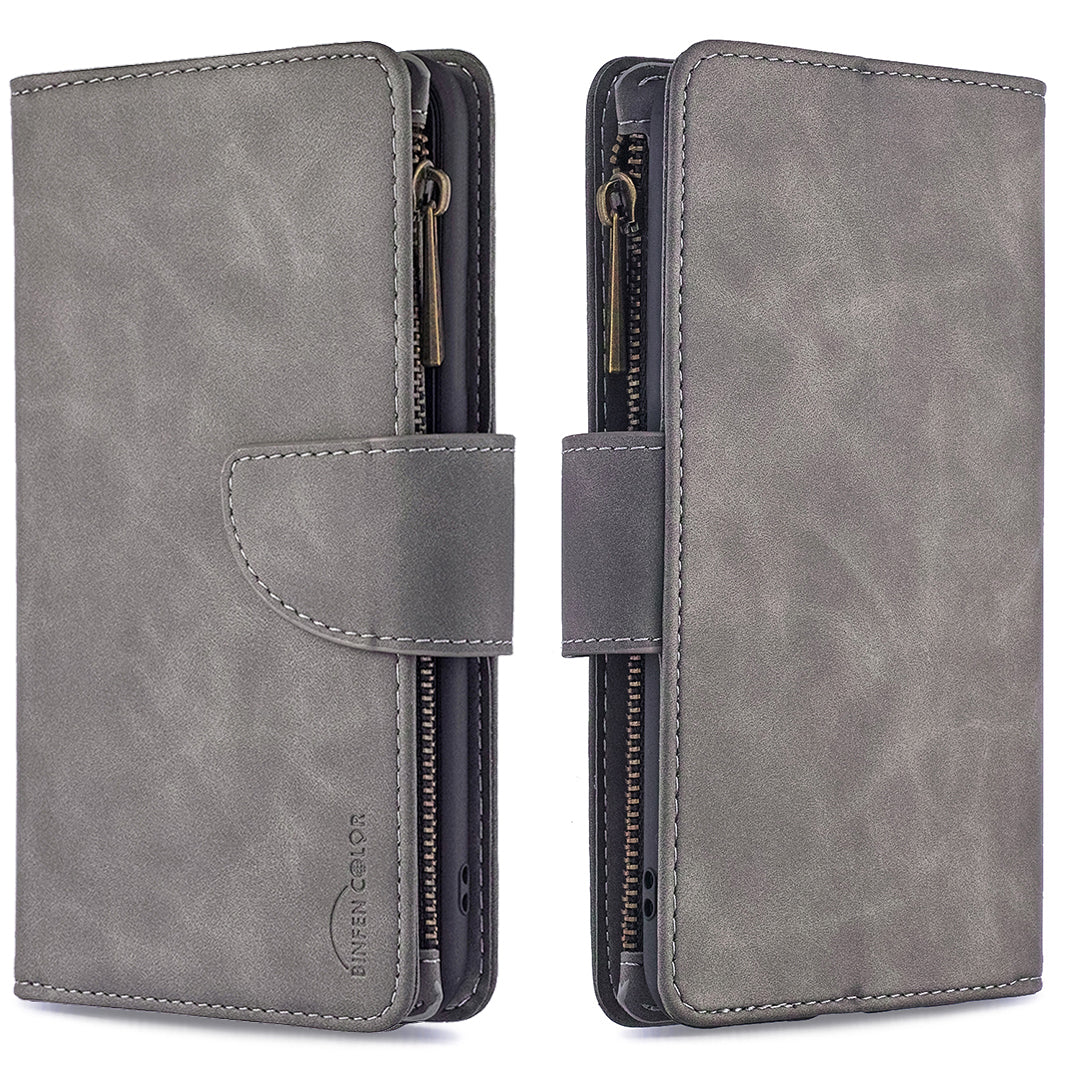 Zipper Pocket Detachable 2-in-1 Leather Wallet Stand Cell Phone Cover for Samsung Galaxy S20 Plus/S20 Plus 5G - Grey