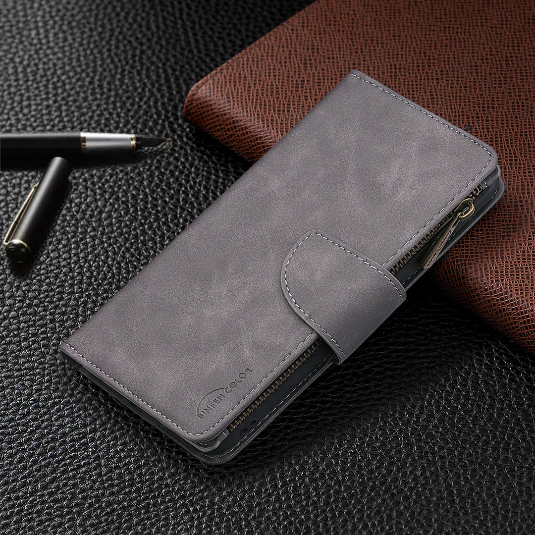 Zipper Pocket Detachable 2-in-1 Leather Wallet Stand Cell Phone Cover for Samsung Galaxy S20 Plus/S20 Plus 5G - Grey