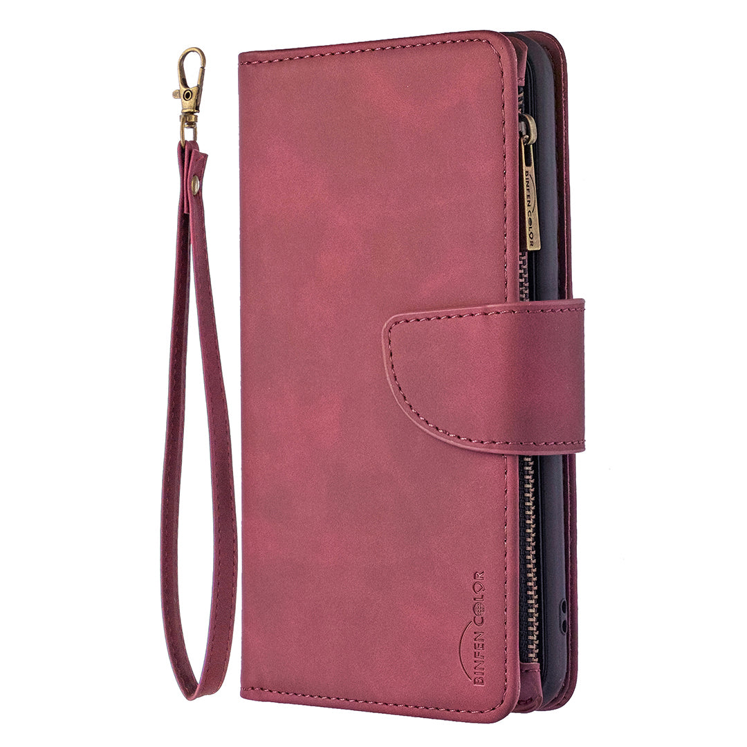 Zipper Pocket Detachable 2-in-1 Leather Wallet Stand Cell Phone Cover for Samsung Galaxy S20 Plus/S20 Plus 5G - Red