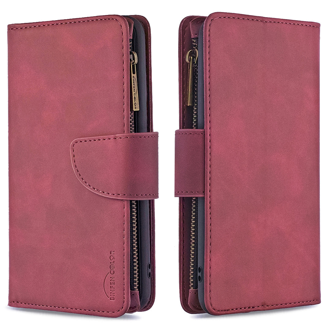 Zipper Pocket Detachable 2-in-1 Leather Wallet Stand Cell Phone Cover for Samsung Galaxy S20 Plus/S20 Plus 5G - Red