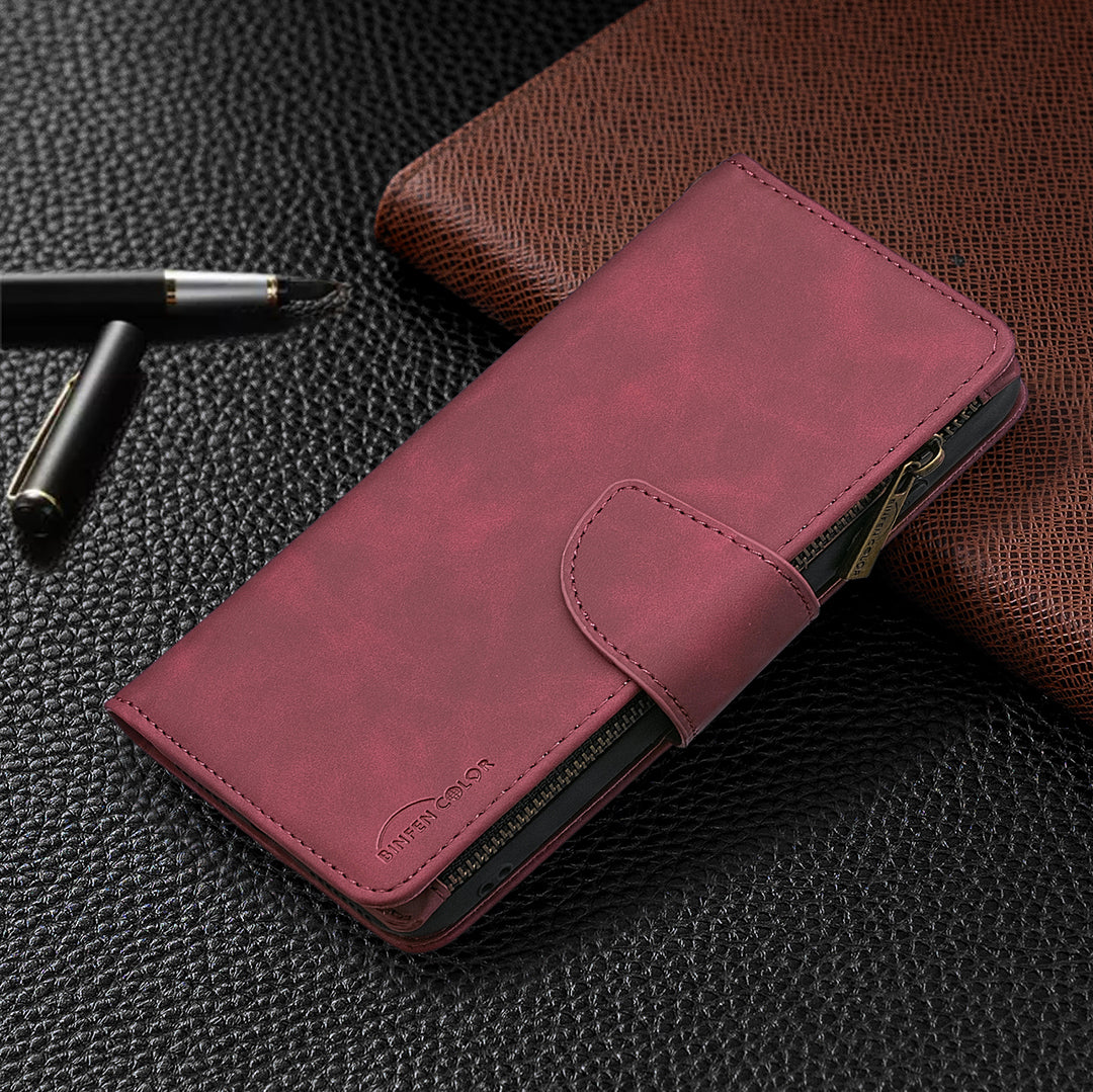 Zipper Pocket Detachable 2-in-1 Leather Wallet Stand Cell Phone Cover for Samsung Galaxy S20 Plus/S20 Plus 5G - Red