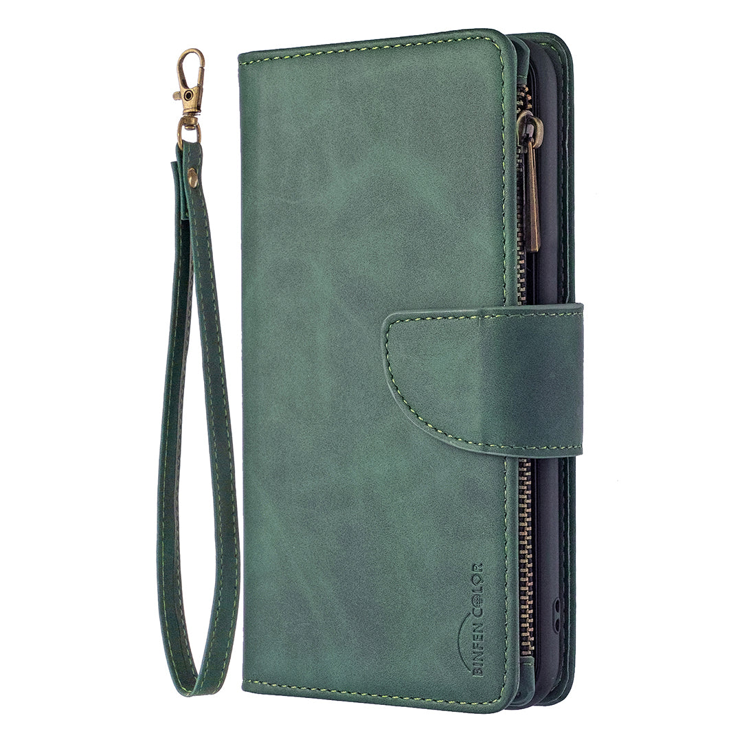 Zipper Pocket Detachable 2-in-1 Leather Wallet Stand Cell Phone Cover for Samsung Galaxy S20 Plus/S20 Plus 5G - Green