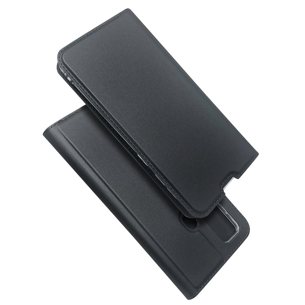 Magnetic Adsorption Stand Leather Card Holder Case for Samsung Galaxy M31 - Black