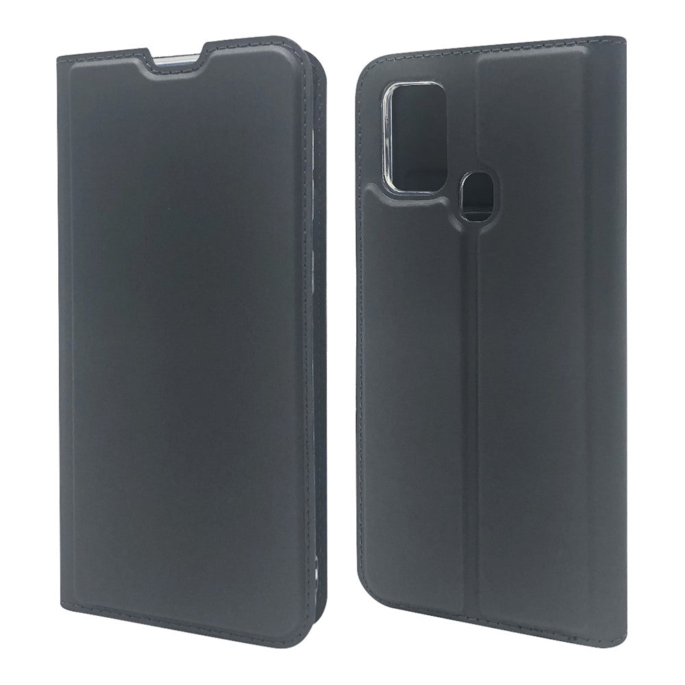 Magnetic Adsorption Stand Leather Card Holder Case for Samsung Galaxy M31 - Black
