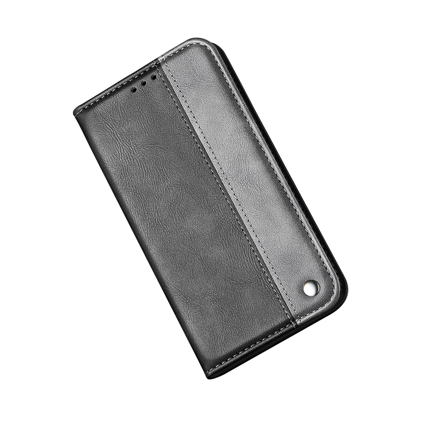 Auto-absorbed Business Splice Leather Stand Case with Card Slot Cover for Samsung Galaxy S20 Plus/S20 Plus 5G - Grey