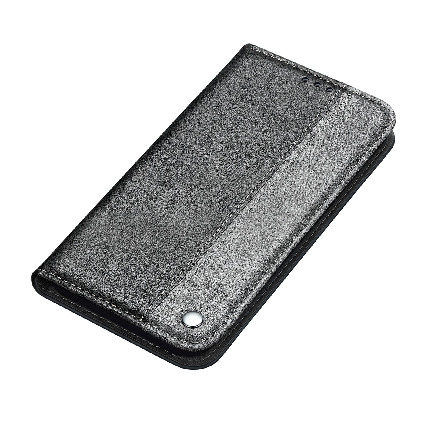 Auto-absorbed Business Splice Leather Stand Case with Card Slot Cover for Samsung Galaxy S20 Plus/S20 Plus 5G - Grey