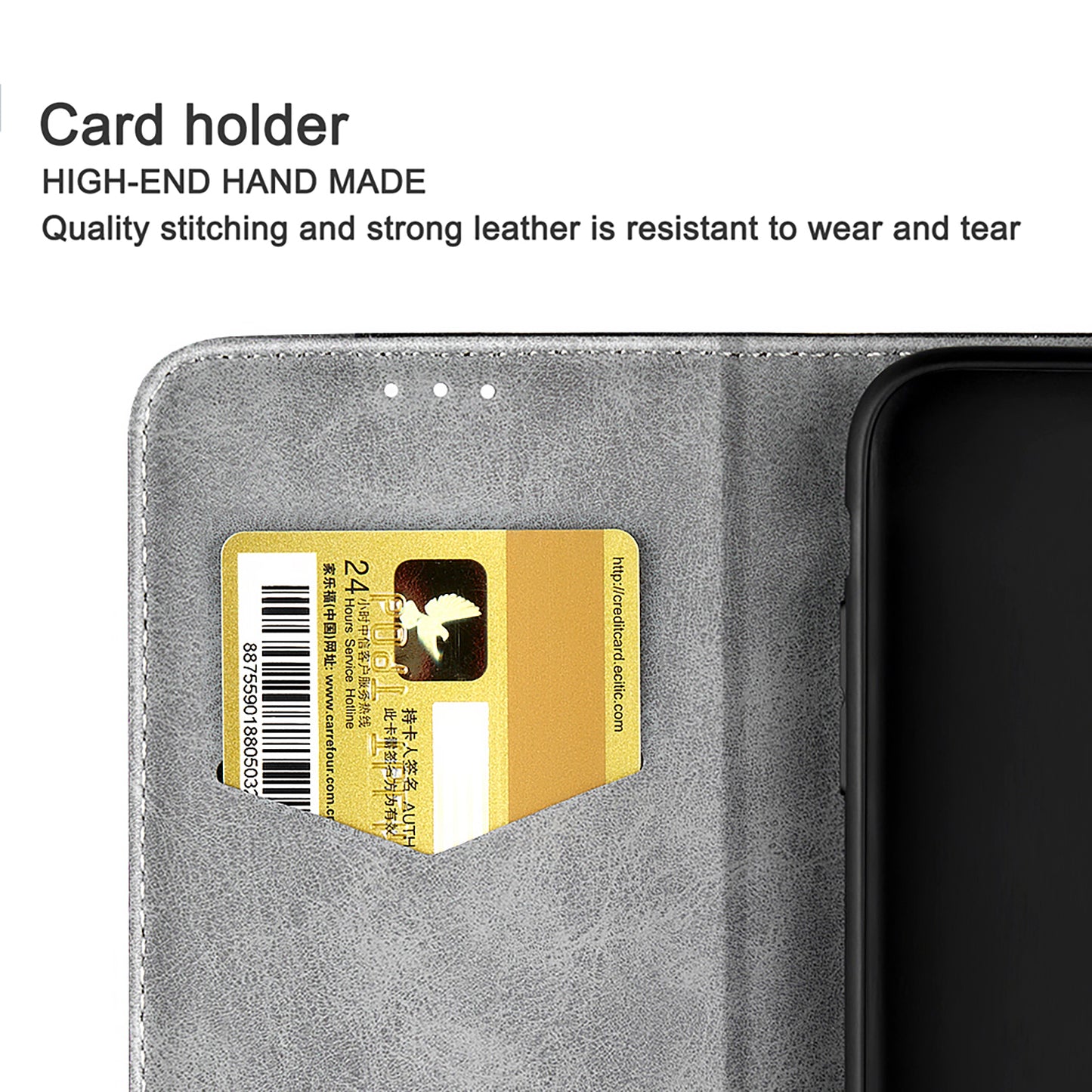 Auto-absorbed Business Splice Leather Stand Case with Card Slot Cover for Samsung Galaxy S20 Plus/S20 Plus 5G - Grey