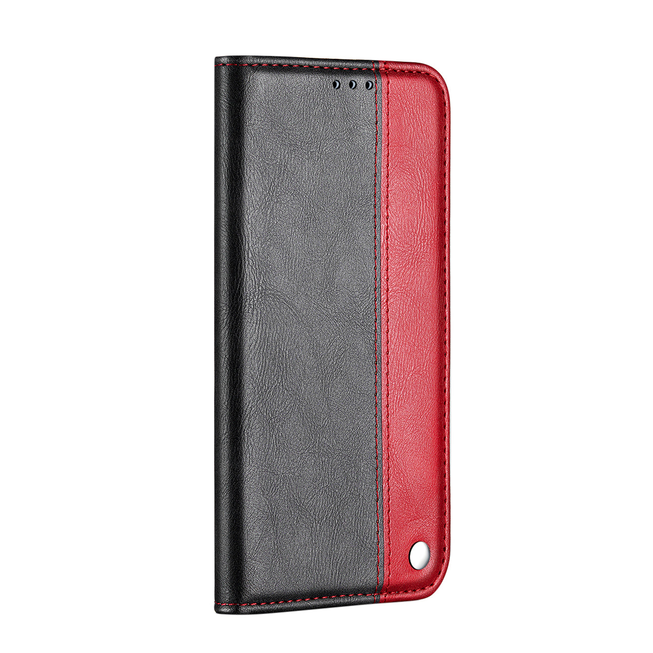 Auto-absorbed Business Splice Leather Stand Case with Card Slot Cover for Samsung Galaxy S20 Plus/S20 Plus 5G - Red
