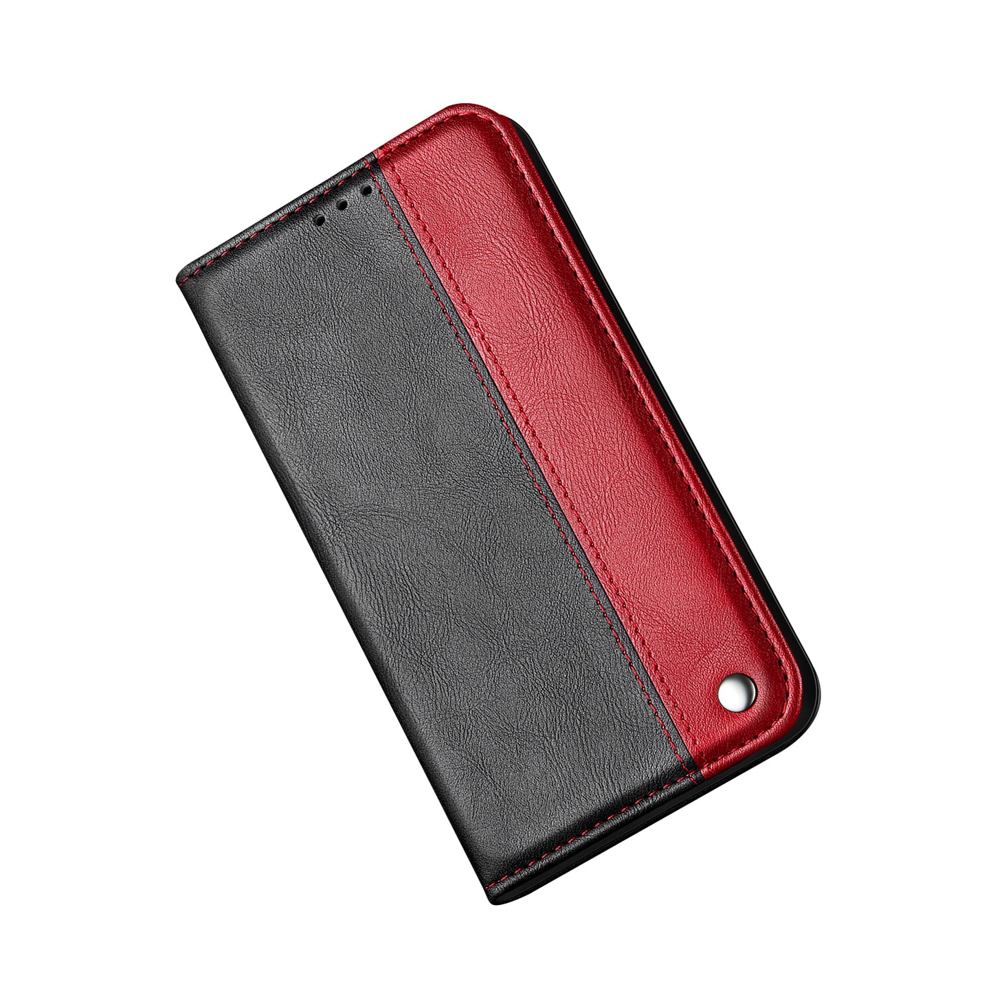 Auto-absorbed Business Splice Leather Stand Case with Card Slot Cover for Samsung Galaxy S20 Plus/S20 Plus 5G - Red