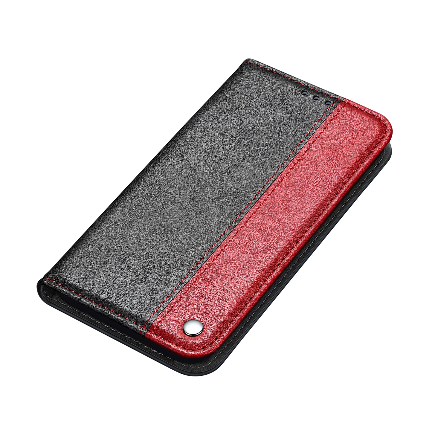 Auto-absorbed Business Splice Leather Stand Case with Card Slot Cover for Samsung Galaxy S20 Plus/S20 Plus 5G - Red
