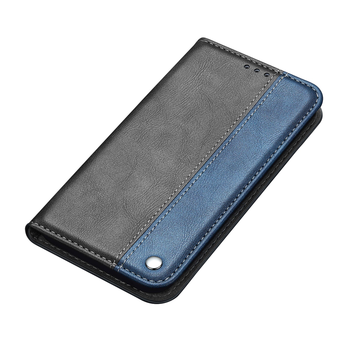 Auto-absorbed Business Splice Leather Stand Case with Card Slot Cover for Samsung Galaxy S20 Plus/S20 Plus 5G - Blue