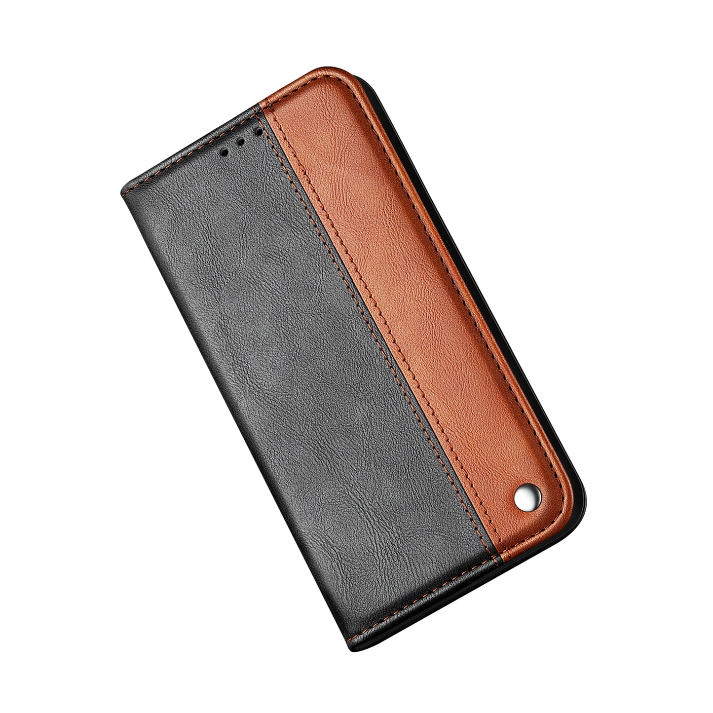 Auto-absorbed Business Splice Leather Stand Case with Card Slot Cover for Samsung Galaxy S20 Plus/S20 Plus 5G - Brown