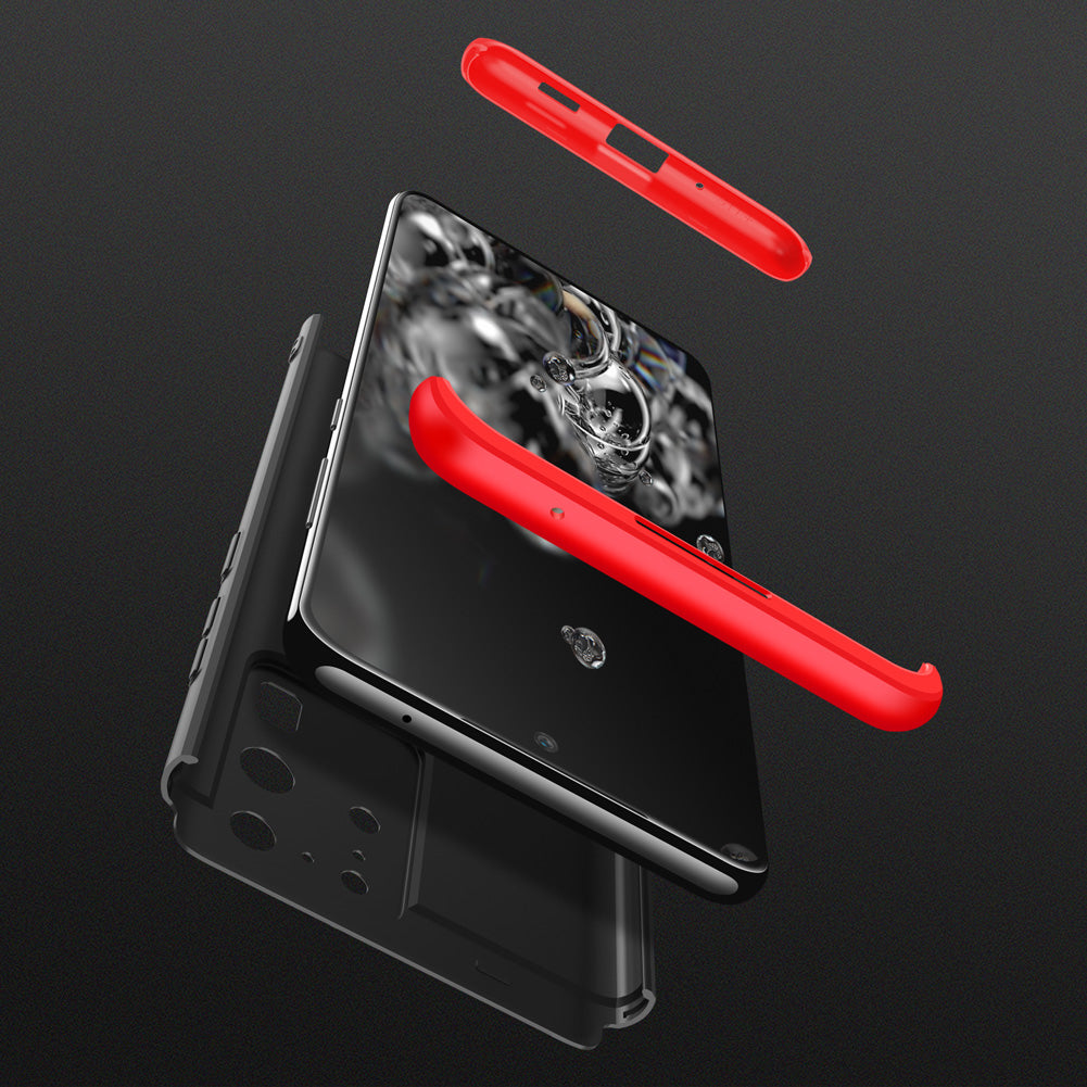 GKK Detachable 3-Piece Matte PC Shell for Samsung Galaxy S20 Ultra - Black/Red