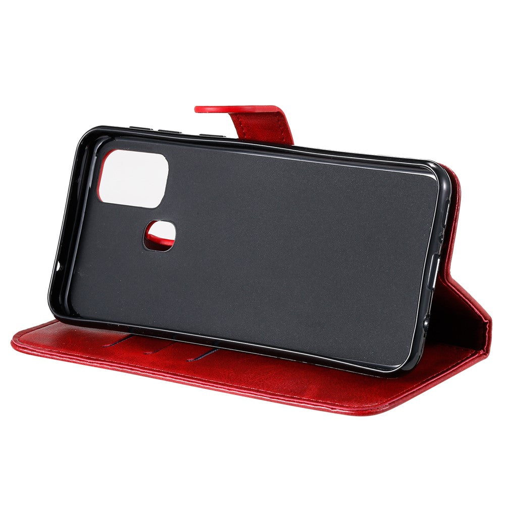 Zipper Pocket Leather Wallet Stand Case for Samsung Galaxy M31 - Red