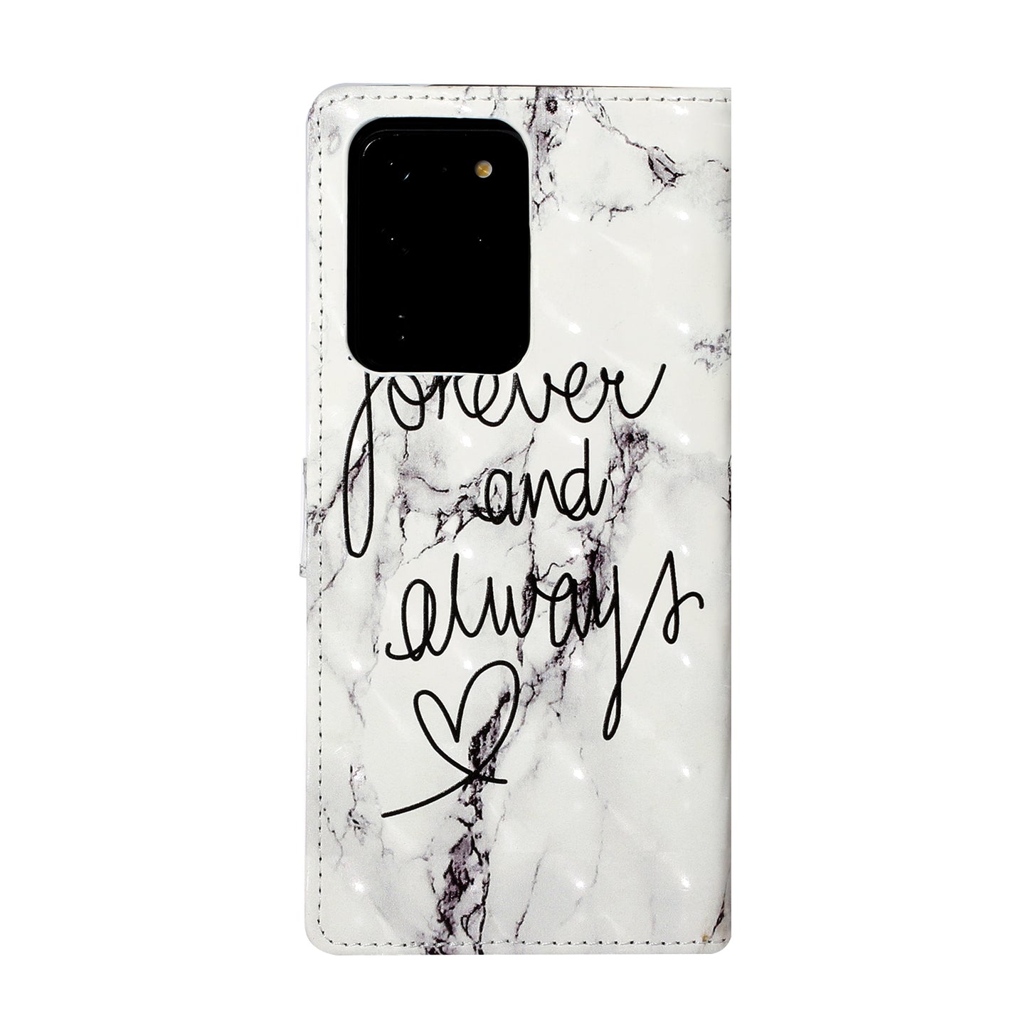 Pattern Printing Light Spot Decor Leather Case Stand Wallet Phone Cover for Samsung Galaxy S20 Ultra - Forever and Always