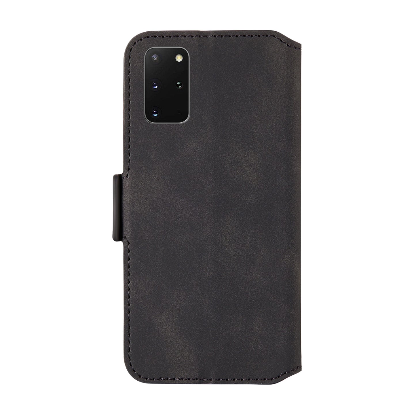 Splicing Matte Retro Style Leather Case with Card Slots for Samsung Galaxy S20 Plus/S20 Plus 5G - Black