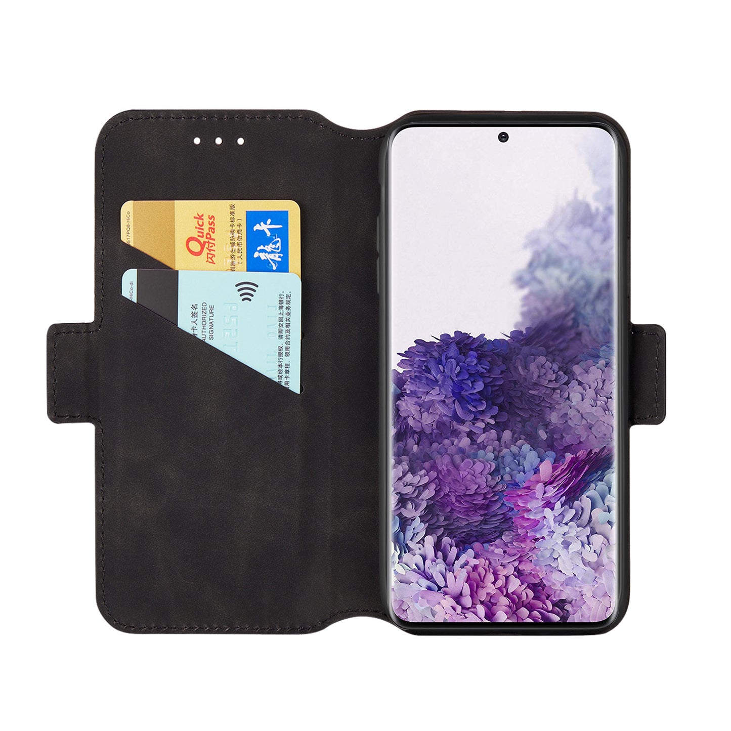 Splicing Matte Retro Style Leather Case with Card Slots for Samsung Galaxy S20 Plus/S20 Plus 5G - Black