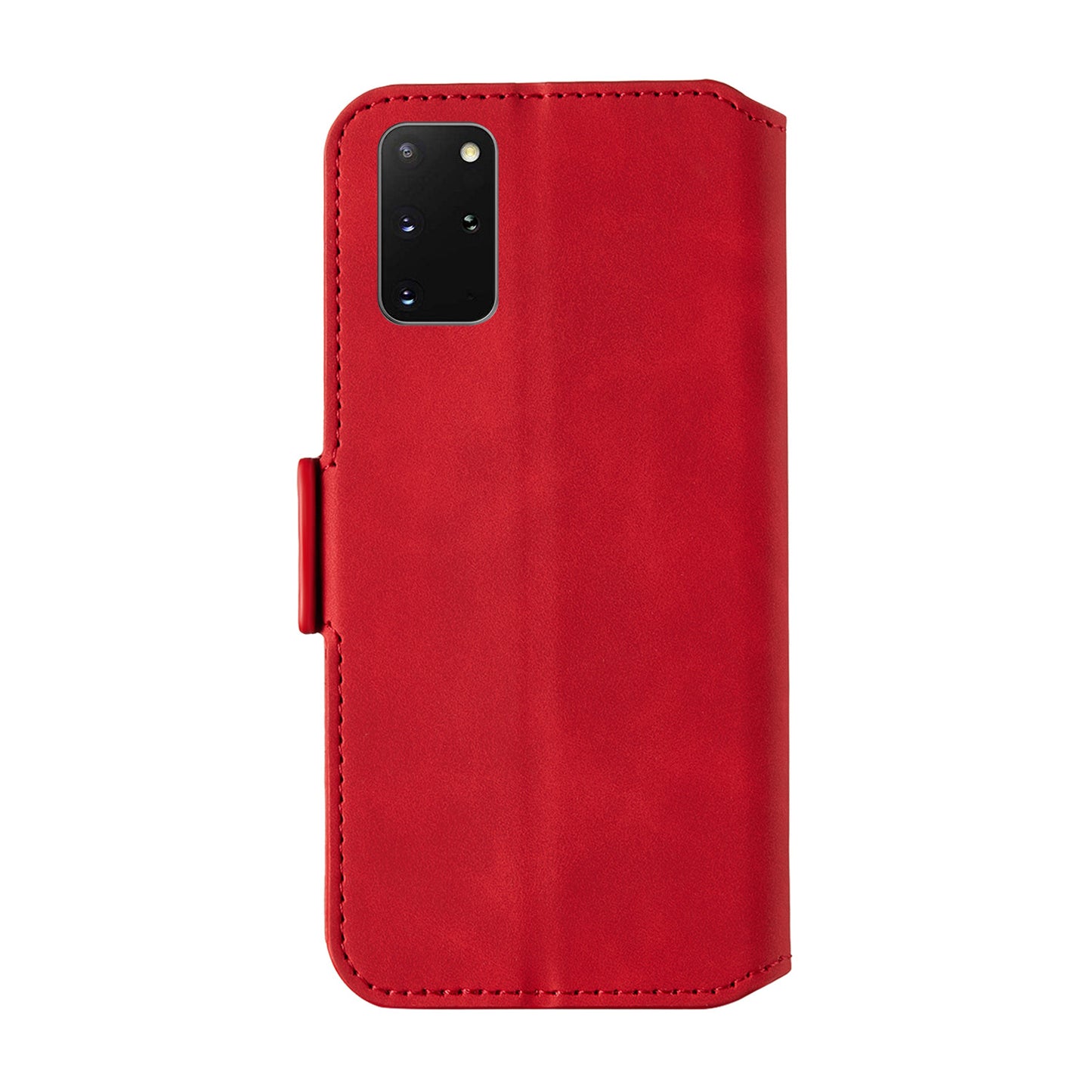 Splicing Matte Retro Style Leather Case with Card Slots for Samsung Galaxy S20 Plus/S20 Plus 5G - Red
