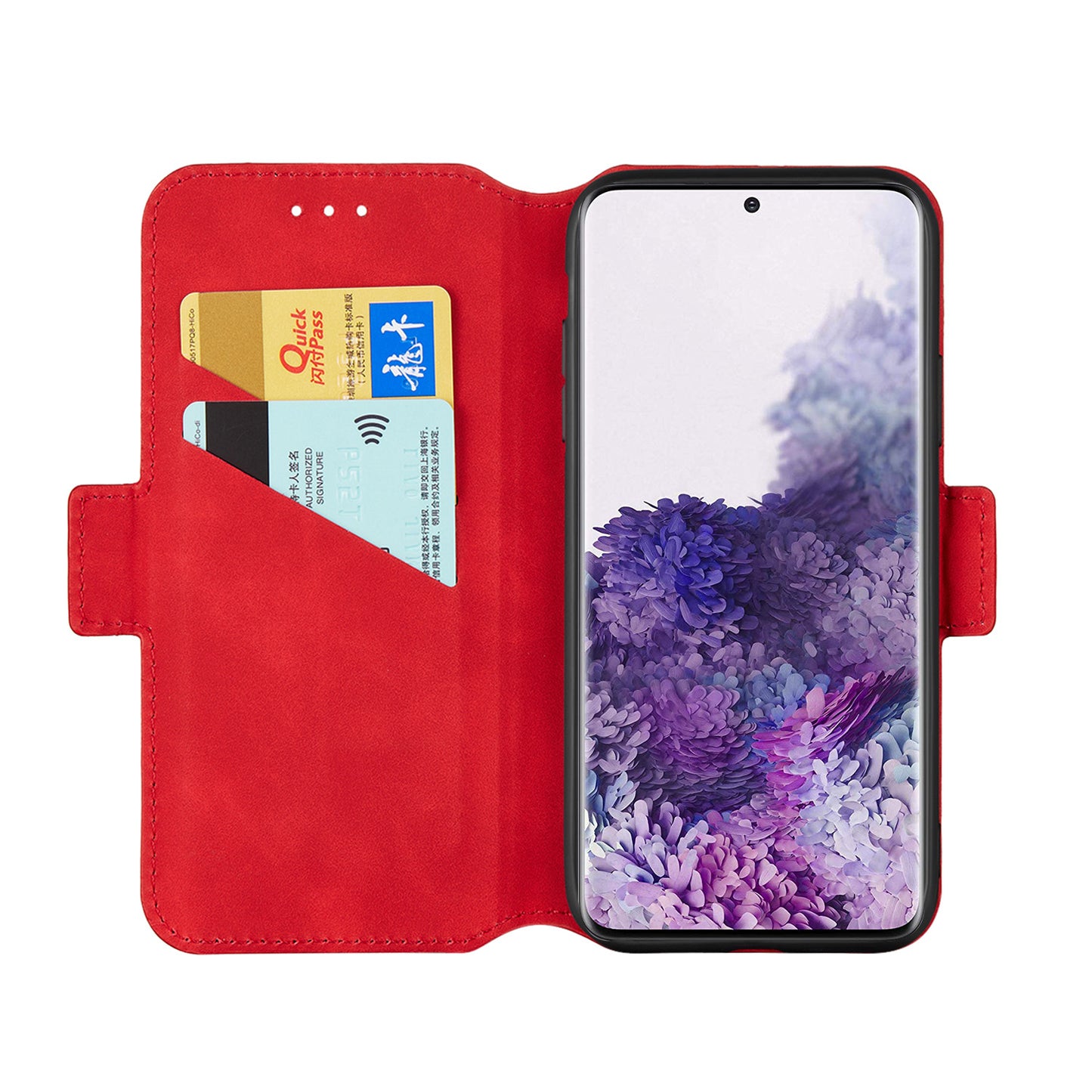 Splicing Matte Retro Style Leather Case with Card Slots for Samsung Galaxy S20 Plus/S20 Plus 5G - Red