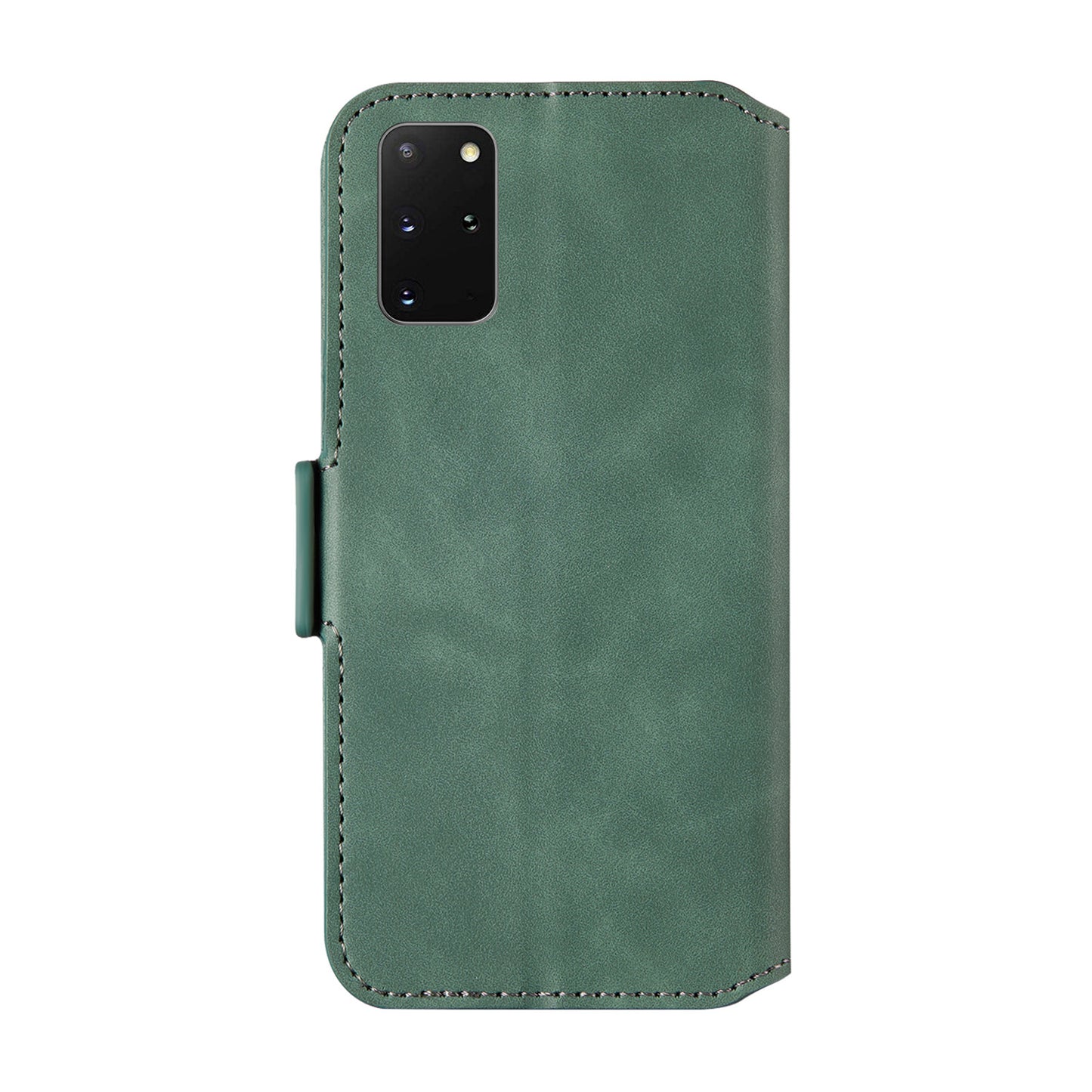 Splicing Matte Retro Style Leather Case with Card Slots for Samsung Galaxy S20 Plus/S20 Plus 5G - Green