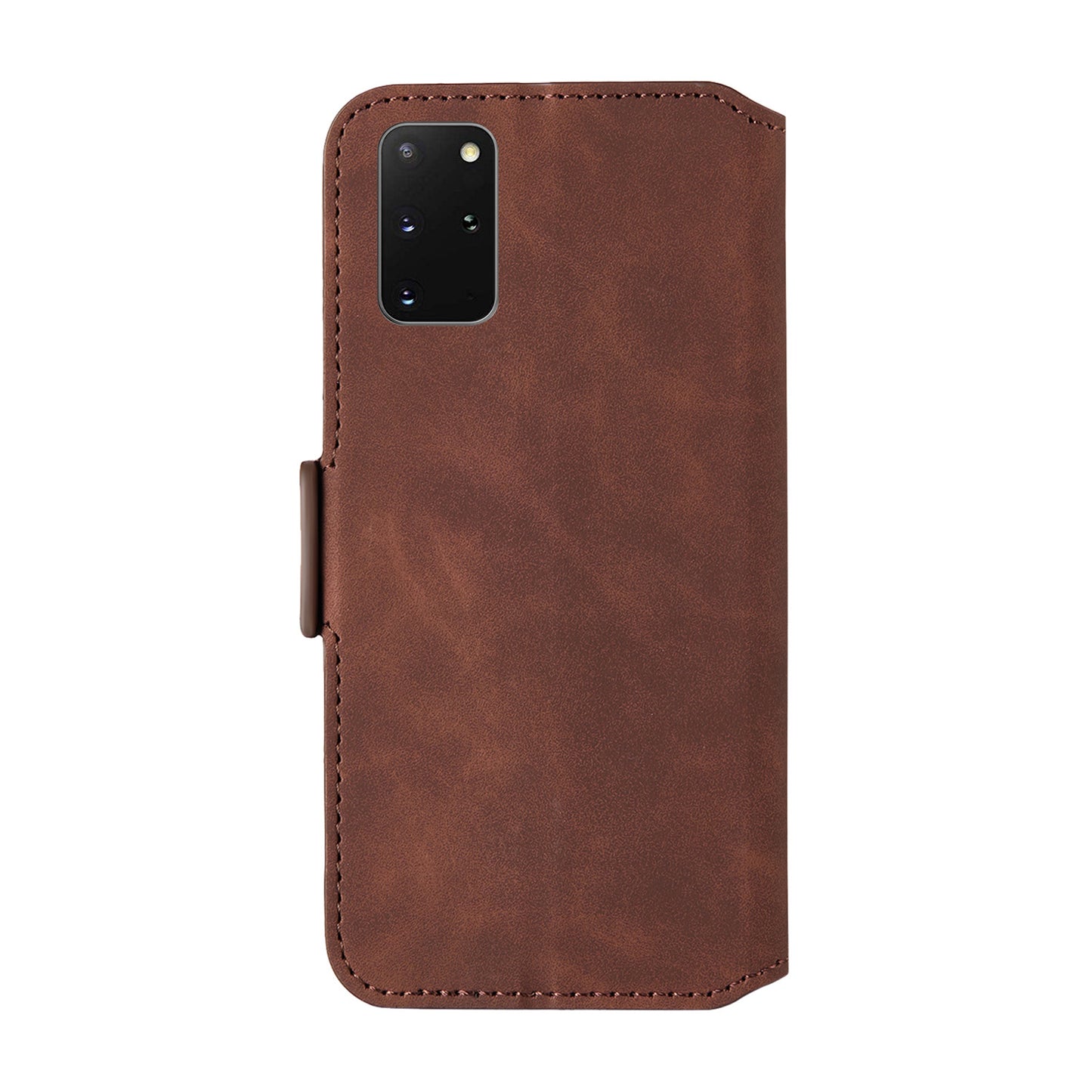 Splicing Matte Retro Style Leather Case with Card Slots for Samsung Galaxy S20 Plus/S20 Plus 5G - Coffee