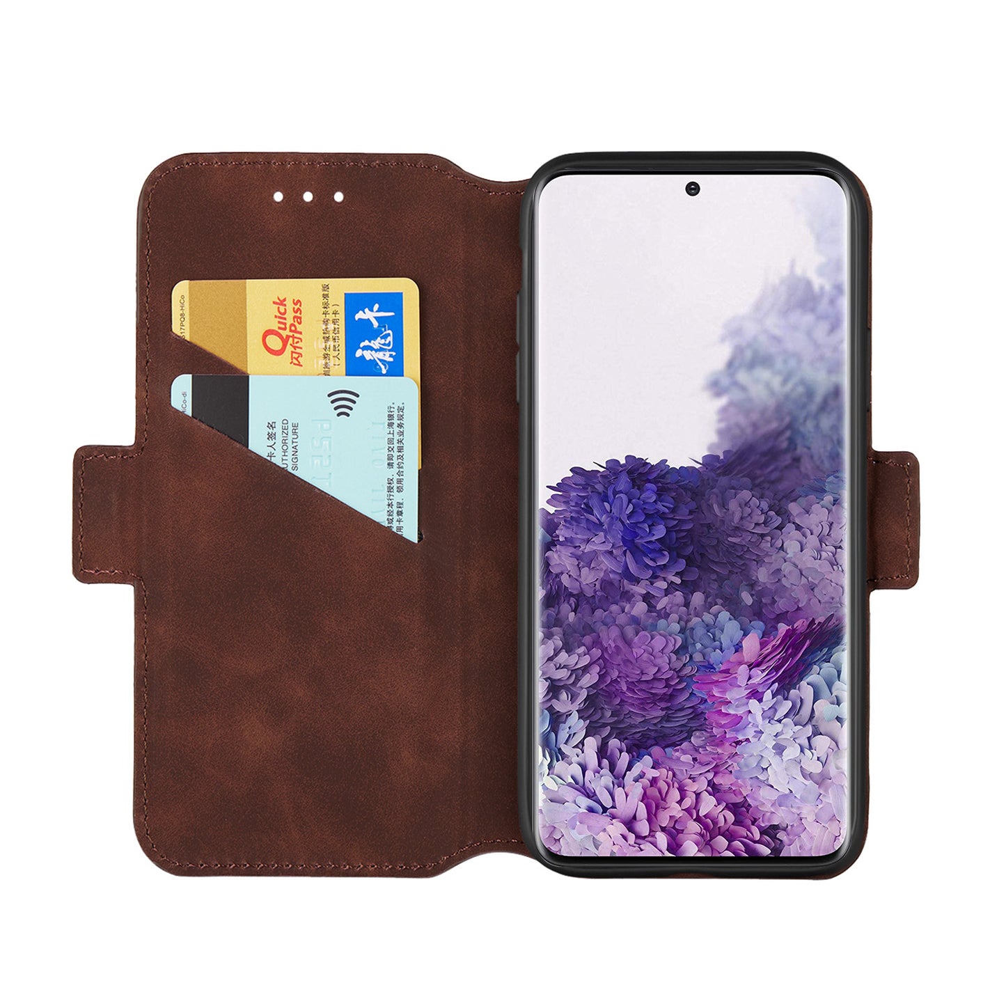Splicing Matte Retro Style Leather Case with Card Slots for Samsung Galaxy S20 Plus/S20 Plus 5G - Coffee