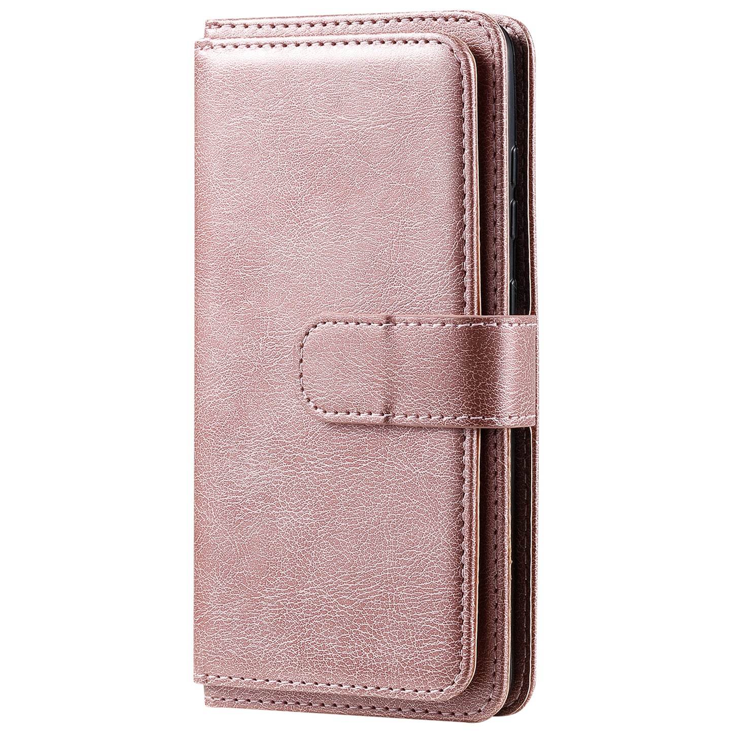 KT Multi-functional Series-1 10 Card Slots Wallet TPU+PU Leather Case with Stand for Samsung Galaxy S20 4G/S20 5G - Rose Gold