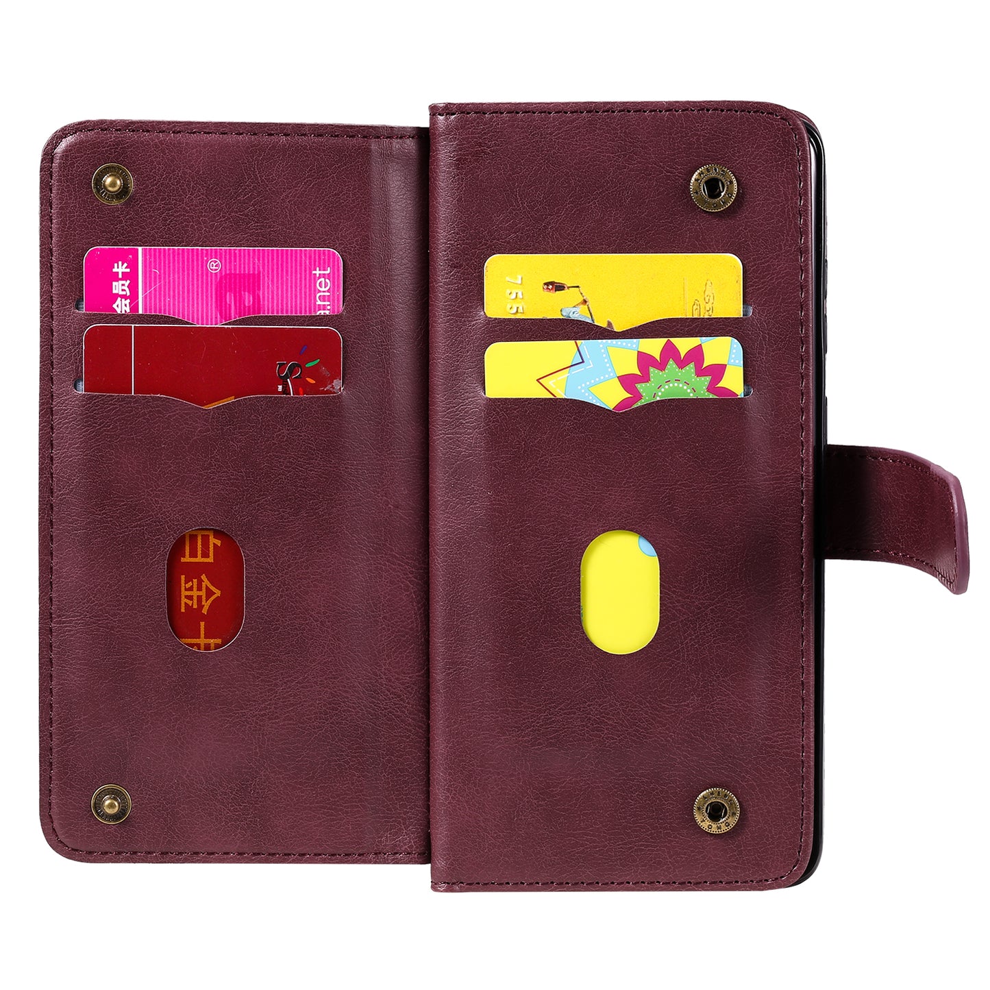 For Samsung Galaxy S20 Plus/S20 Plus 5G KT Multi-functional Series-1 10 Card Slots Wallet TPU+PU Leather Cover with Stand - Wine Red