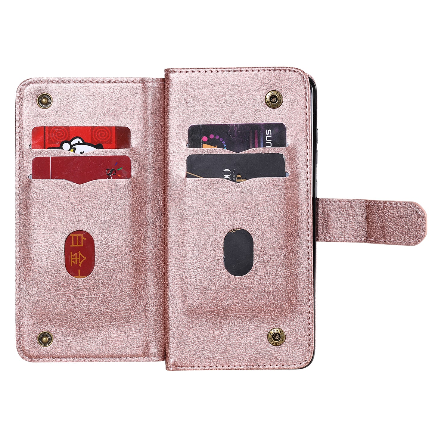 For Samsung Galaxy S20 Plus/S20 Plus 5G KT Multi-functional Series-1 10 Card Slots Wallet TPU+PU Leather Cover with Stand - Rose Gold