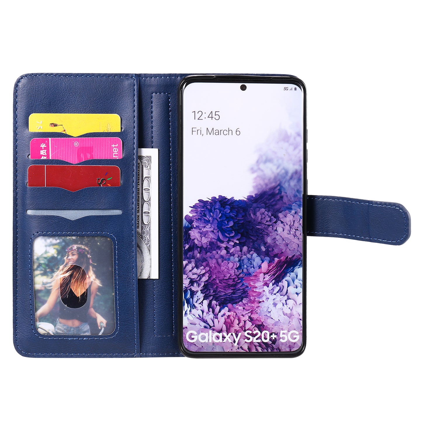 For Samsung Galaxy S20 Plus/S20 Plus 5G KT Multi-functional Series-1 10 Card Slots Wallet TPU+PU Leather Cover with Stand - Blue
