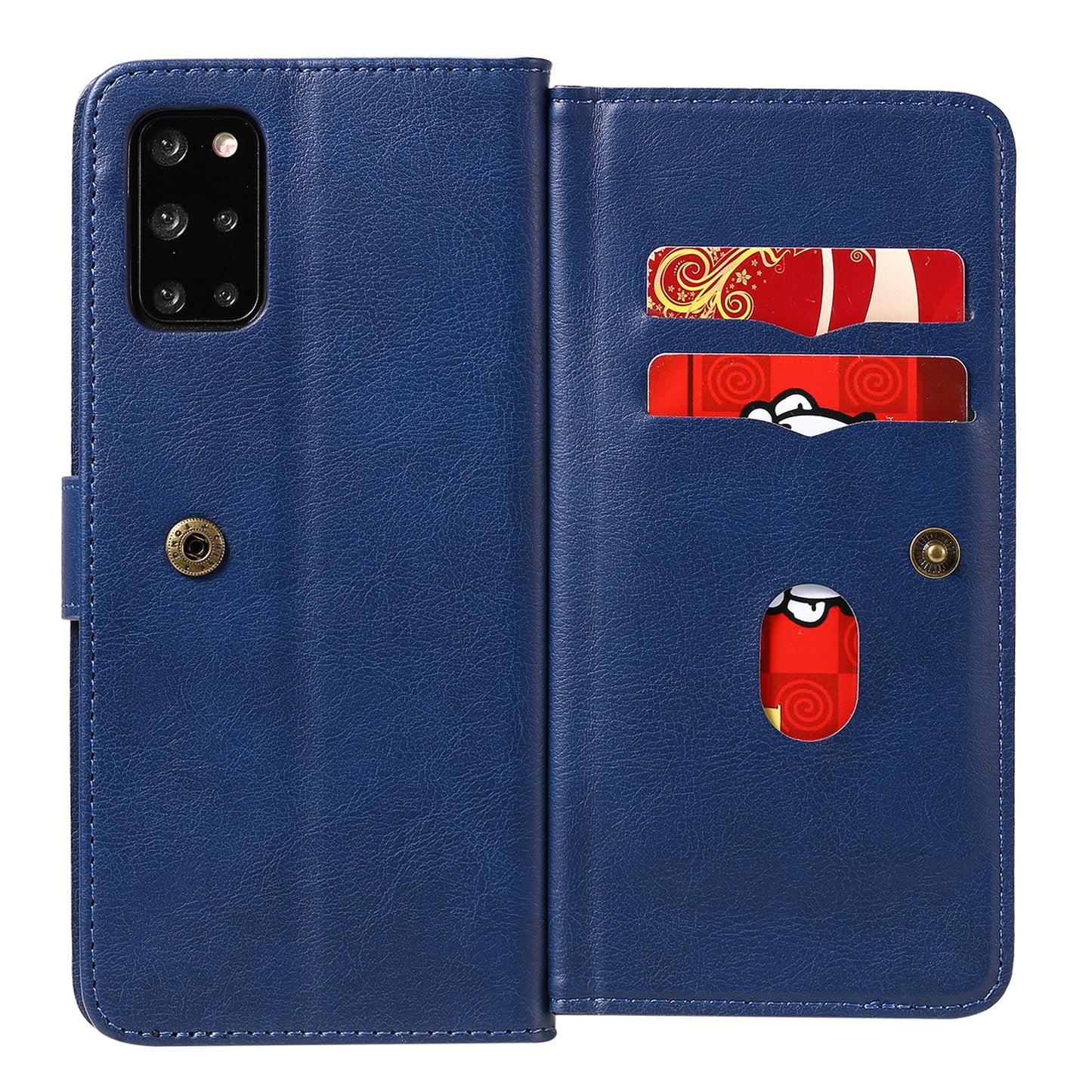 For Samsung Galaxy S20 Plus/S20 Plus 5G KT Multi-functional Series-1 10 Card Slots Wallet TPU+PU Leather Cover with Stand - Blue