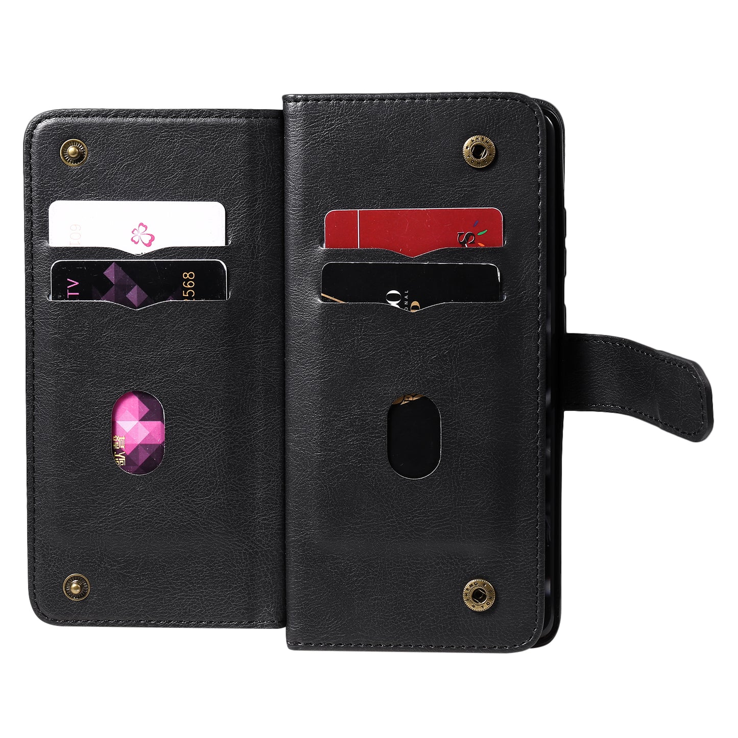 KT Multi-functional Series-1 10 Card Slots Wallet TPU+PU Leather Shell with Stand for Samsung Galaxy S20 Ultra - Black