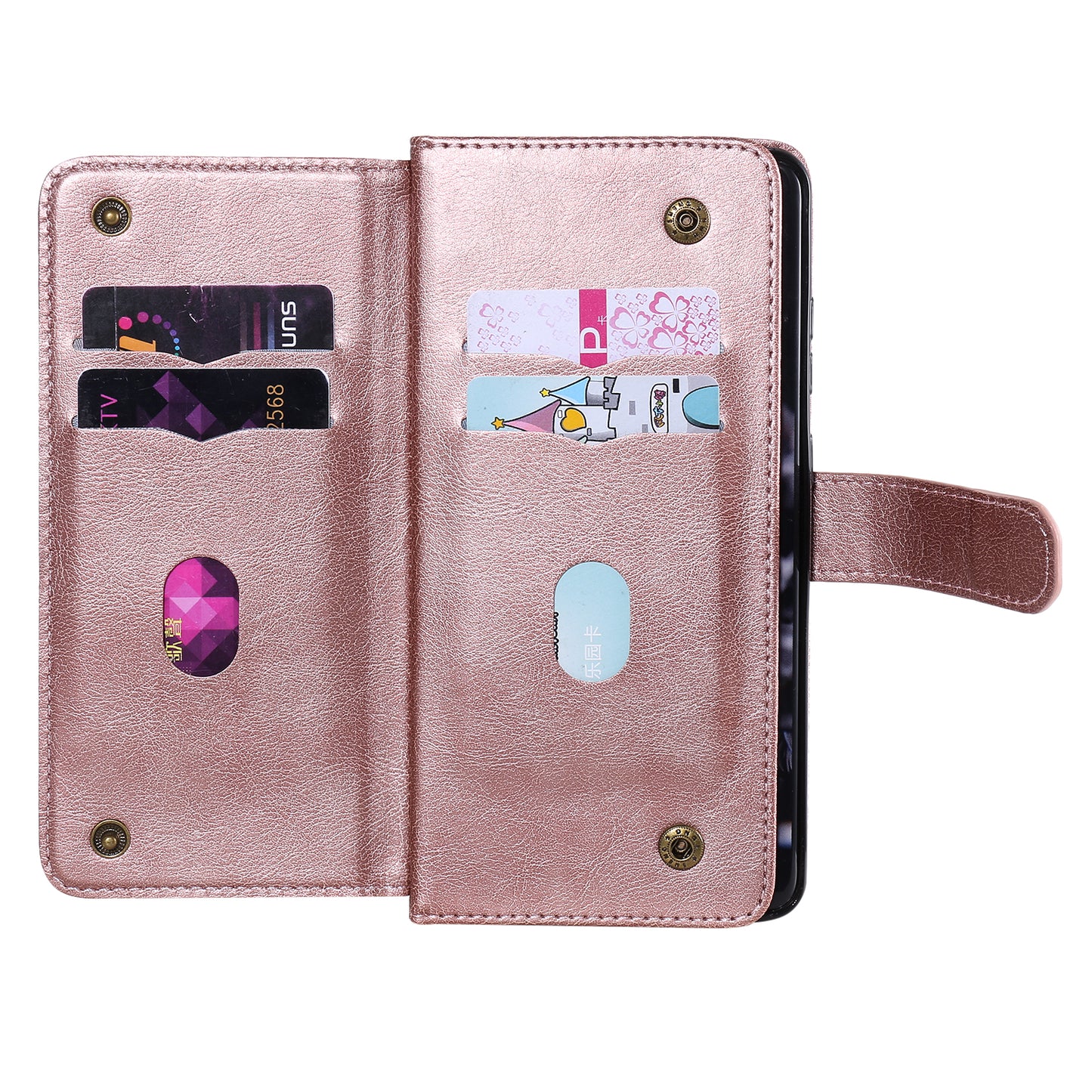 KT Multi-functional Series-1 10 Card Slots Wallet TPU+PU Leather Shell with Stand for Samsung Galaxy S20 Ultra - Rose Gold