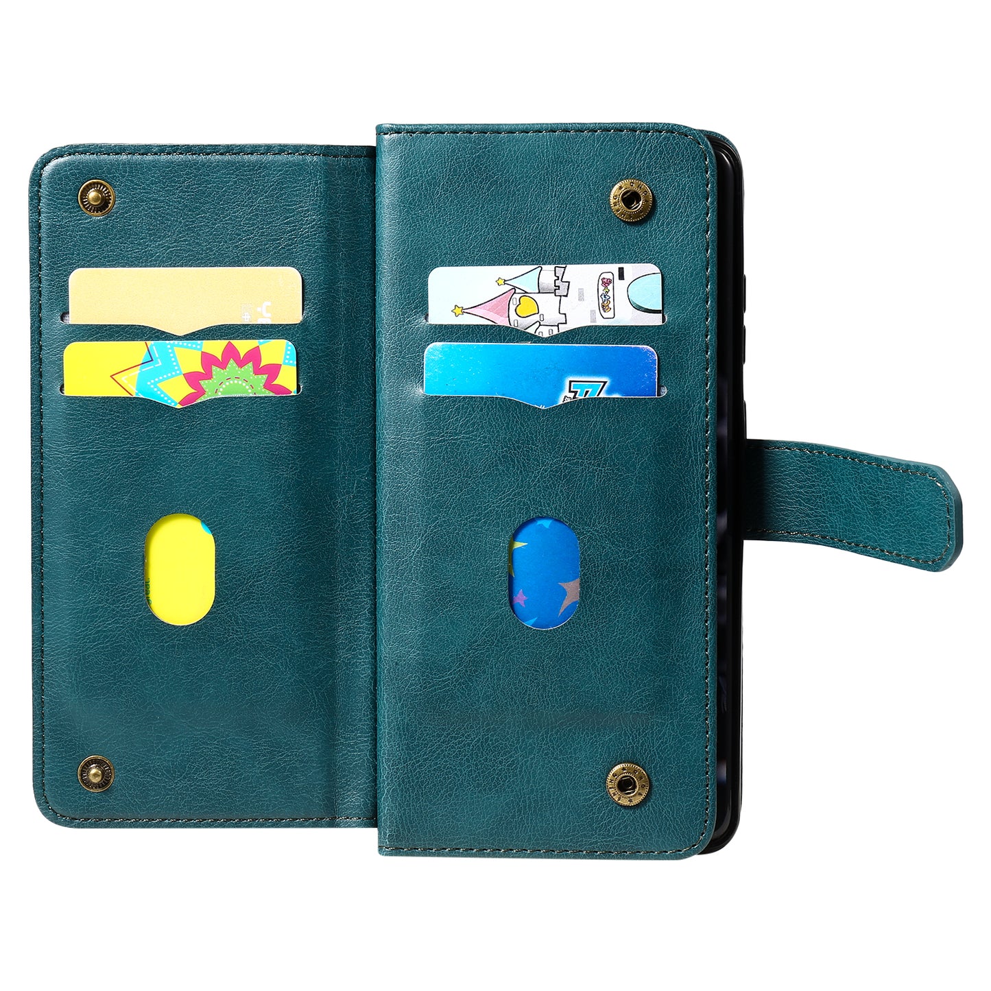 KT Multi-functional Series-1 10 Card Slots Wallet TPU+PU Leather Shell with Stand for Samsung Galaxy S20 Ultra - Green