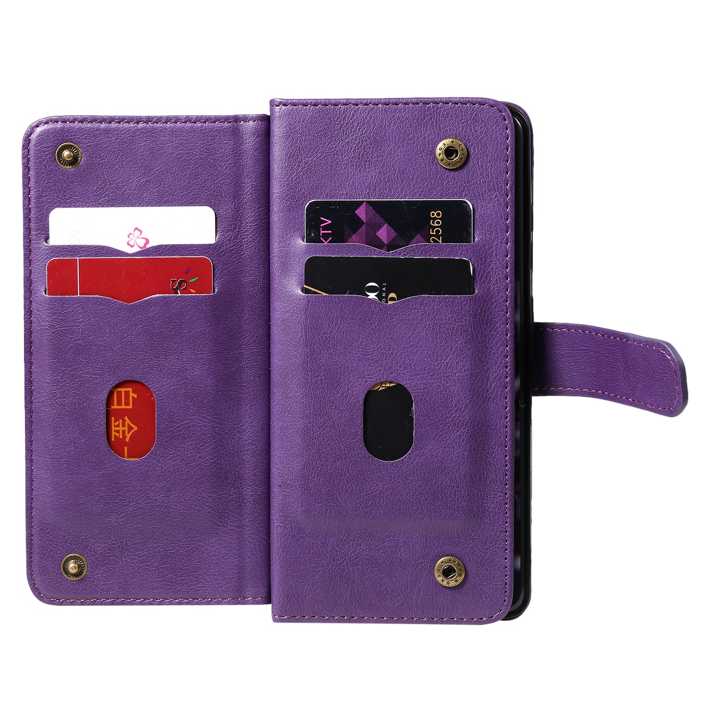 KT Multi-functional Series-1 10 Card Slots Wallet TPU+PU Leather Shell with Stand for Samsung Galaxy S20 Ultra - Purple