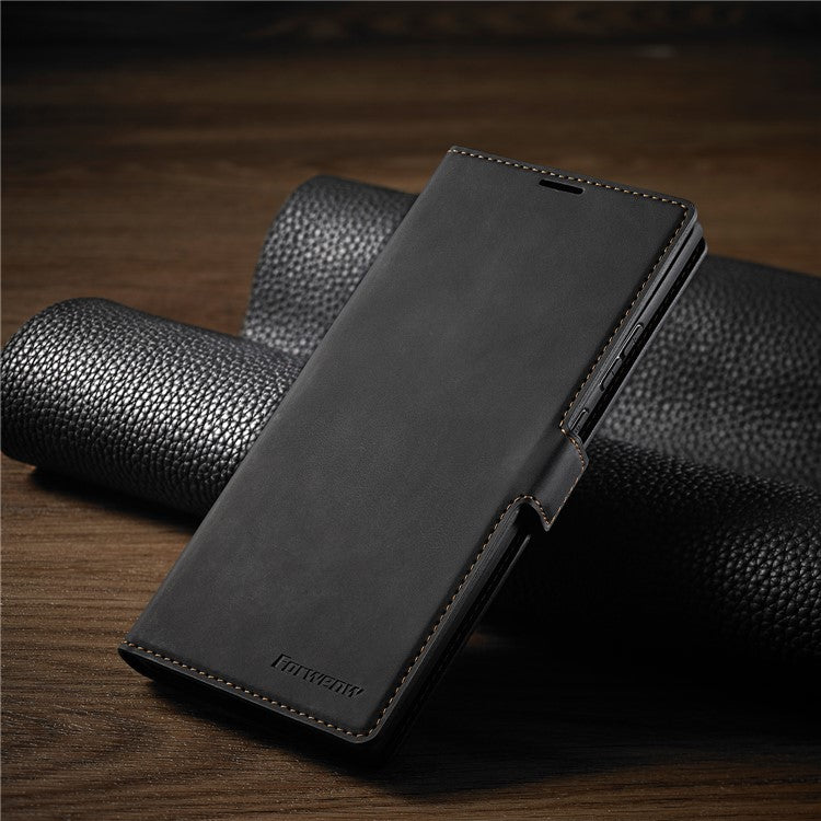 FORWENW Fantasy Series Silky Touch Leather Mobile Phone Shell for Samsung Galaxy Note20/Note20 5G - Black