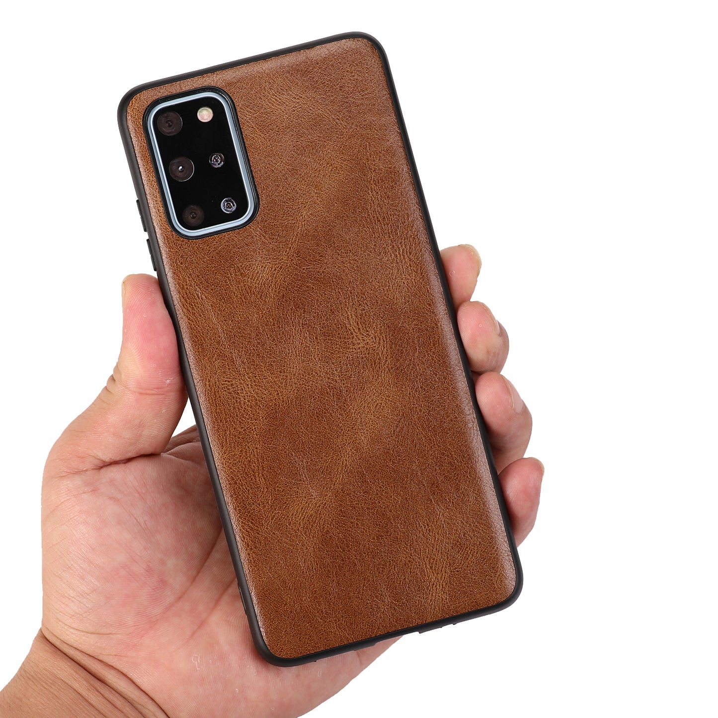 Crazy Horse Texture PU Leather Coated TPU Case for Samsung Galaxy S20 Plus / S20 Plus 5G - Brown