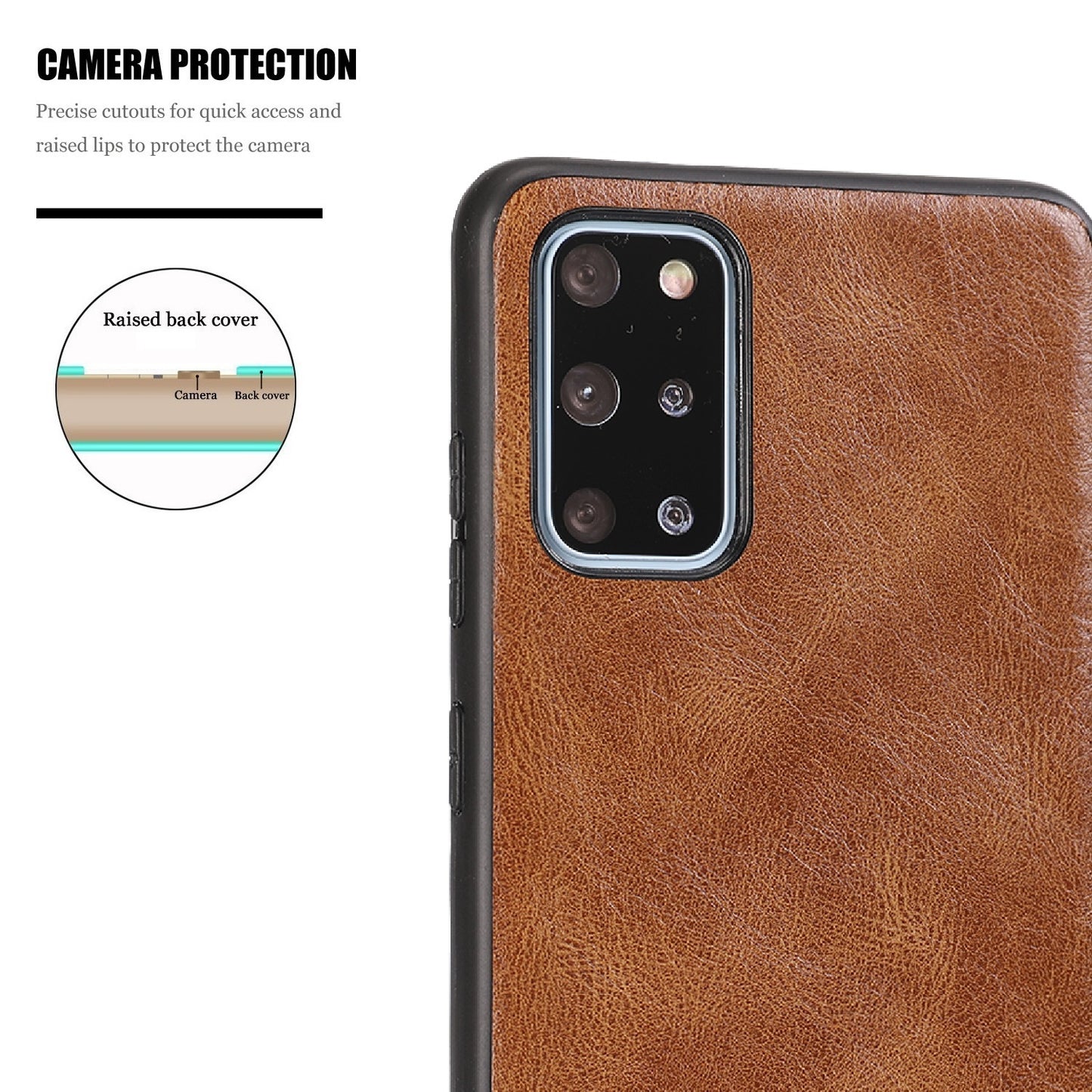 Crazy Horse Texture PU Leather Coated TPU Case for Samsung Galaxy S20 Plus / S20 Plus 5G - Brown