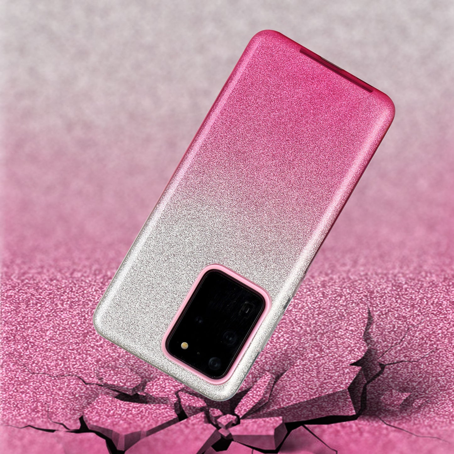 Gradient Color TPU + PC Hybrid Phone Cover for Samsung Galaxy S20 Ultra - Pink