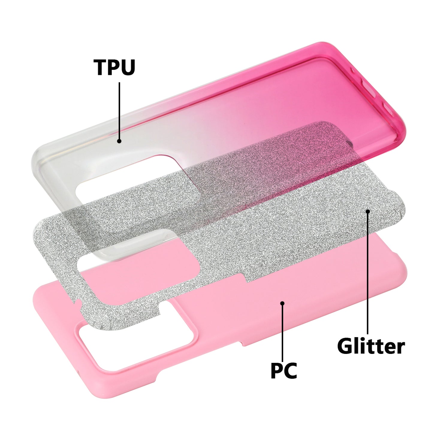 Gradient Color TPU + PC Hybrid Phone Cover for Samsung Galaxy S20 Ultra - Pink