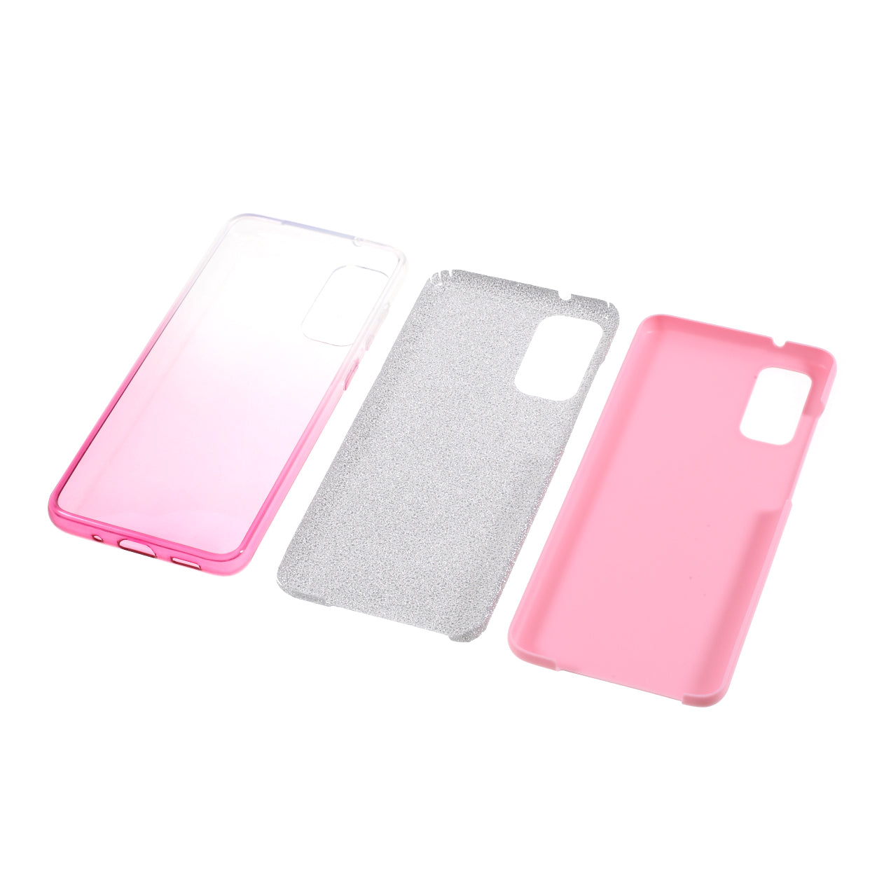 Gradient Color TPU + PC Hybrid Phone Back Case for Samsung Galaxy S20 4G/S20 5G - Pink