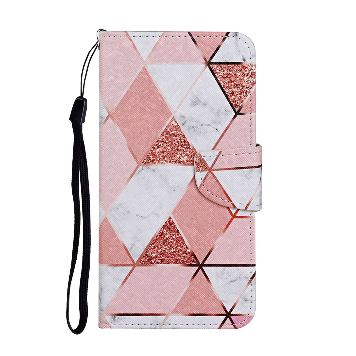 Leather Stand Cover Wallet Pattern Printing Phone Case for Samsung Galaxy S20 Ultra - Stone Grain