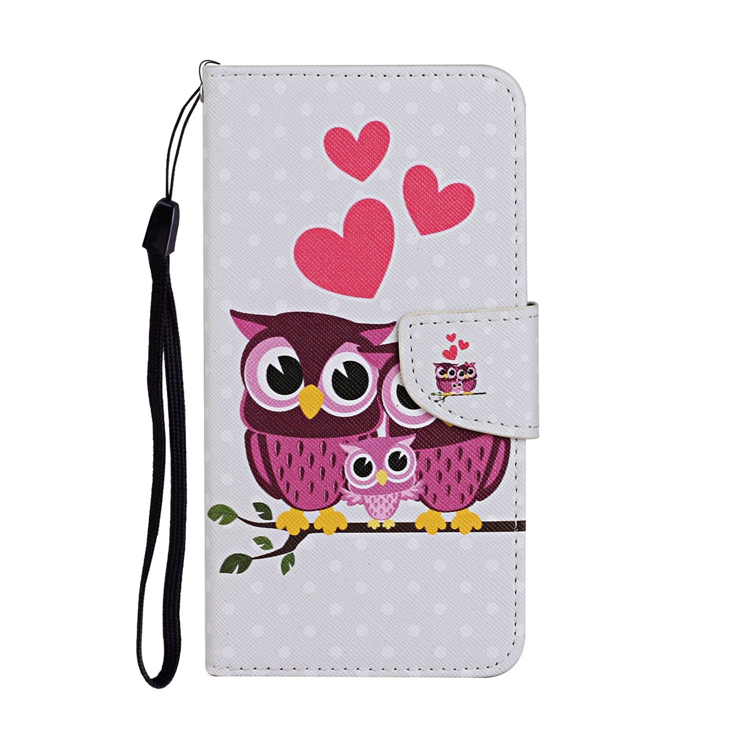 Leather Stand Phone Cover Wallet Pattern Printing Case for Samsung Galaxy S20 Plus/S20 Plus 5G - Owl Family