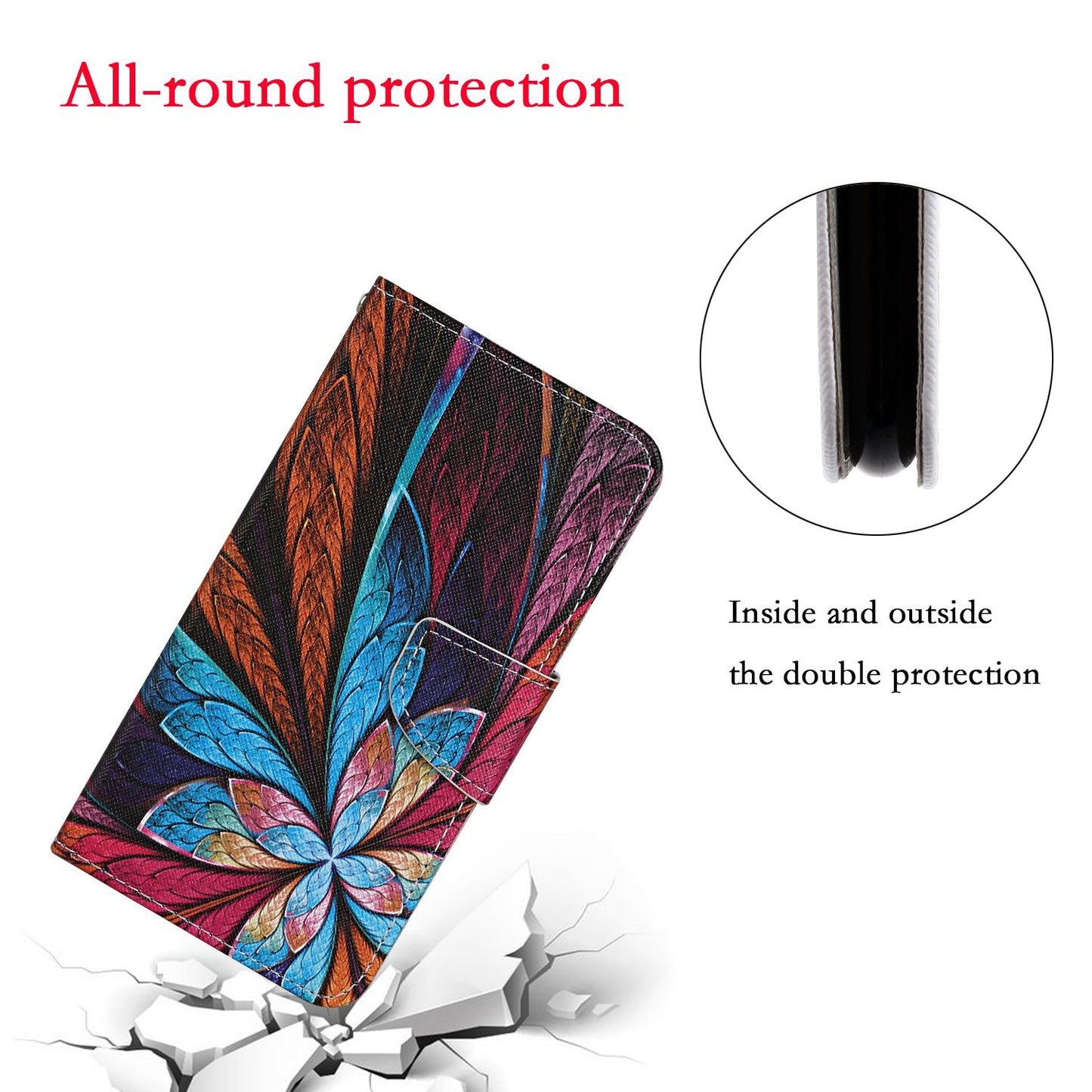Leather Stand Phone Cover Wallet Pattern Printing Case for Samsung Galaxy S20 Plus/S20 Plus 5G - Beautiful Pattern