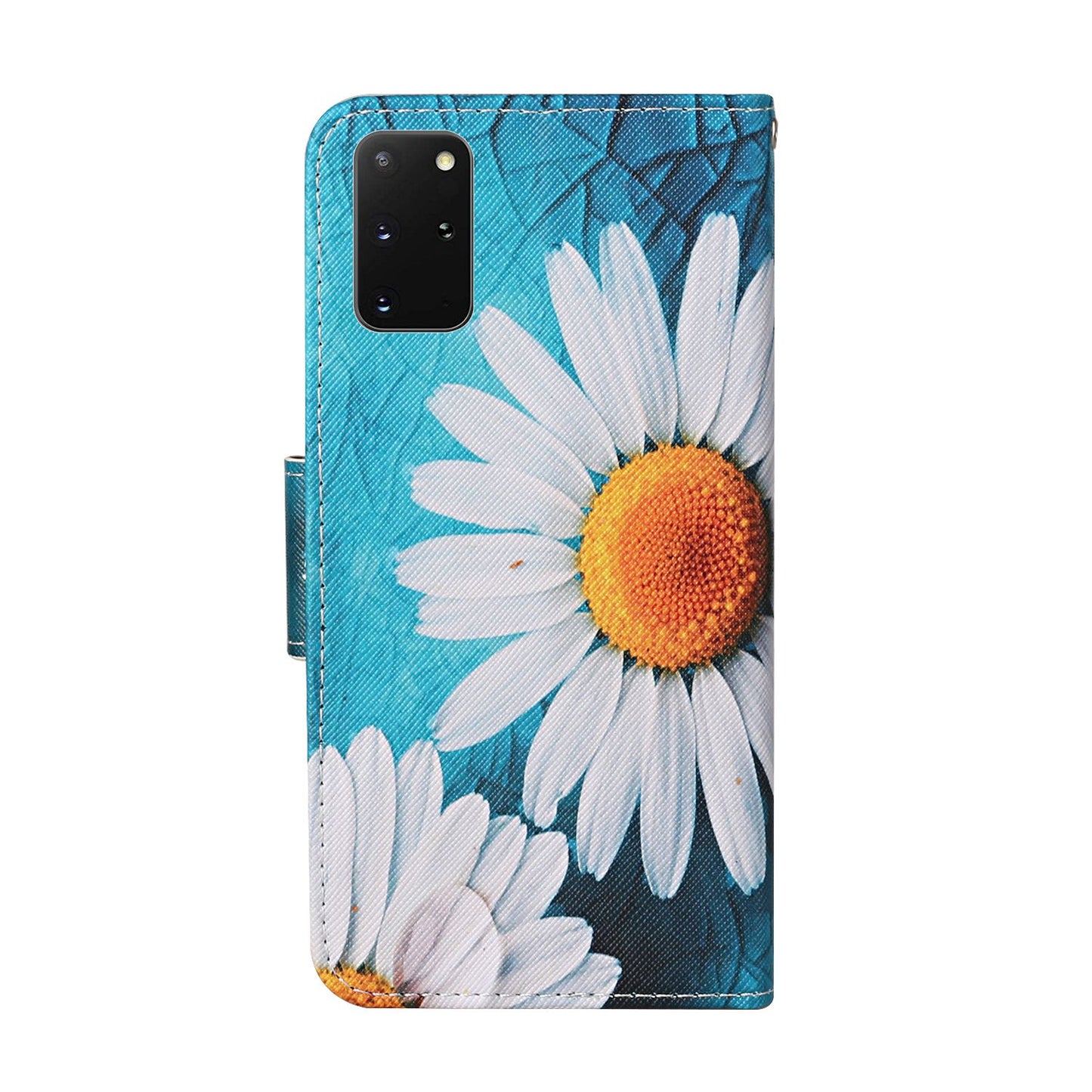 Leather Stand Phone Cover Wallet Pattern Printing Case for Samsung Galaxy S20 Plus/S20 Plus 5G - Daisy Flower