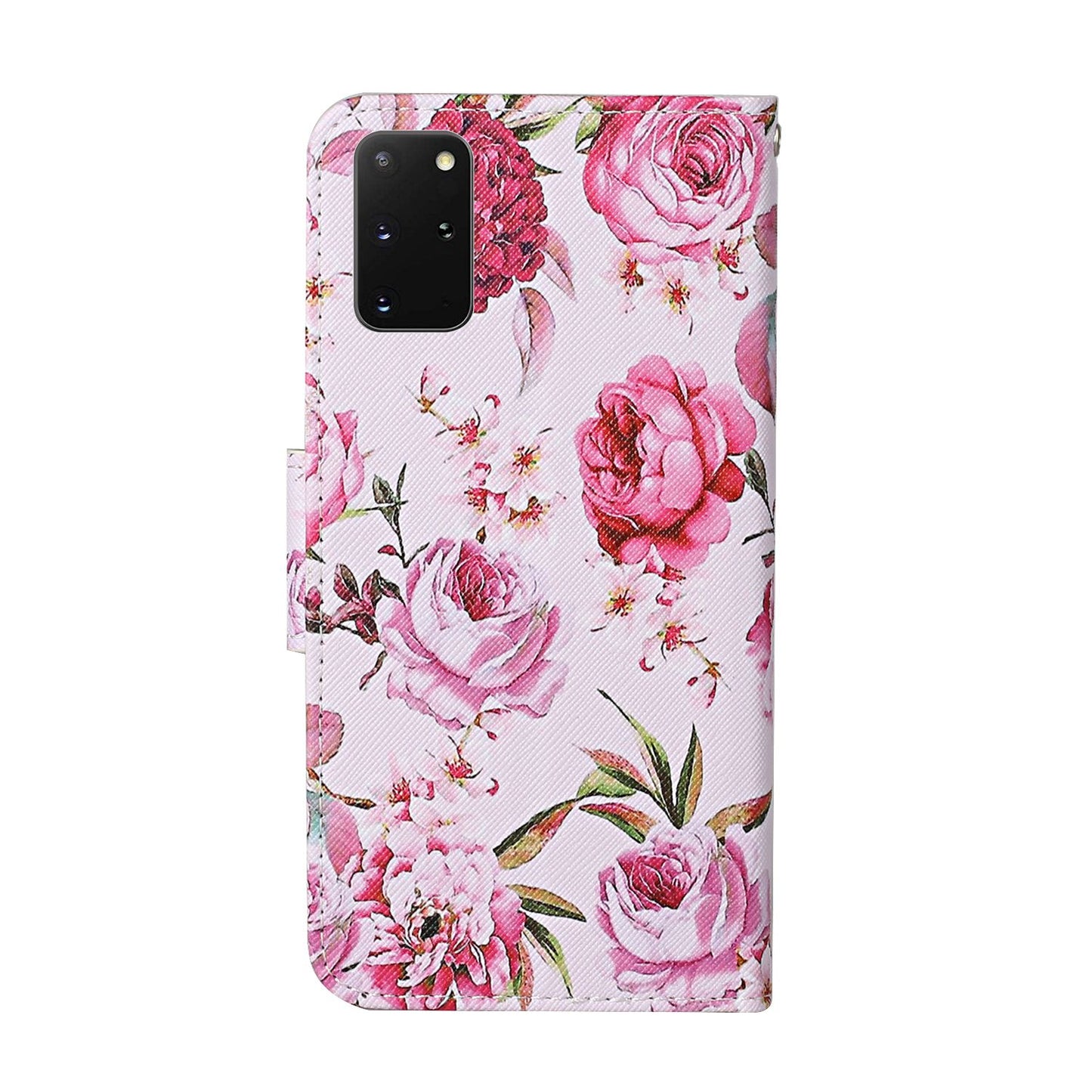 Leather Stand Phone Cover Wallet Pattern Printing Case for Samsung Galaxy S20 Plus/S20 Plus 5G - Flowers