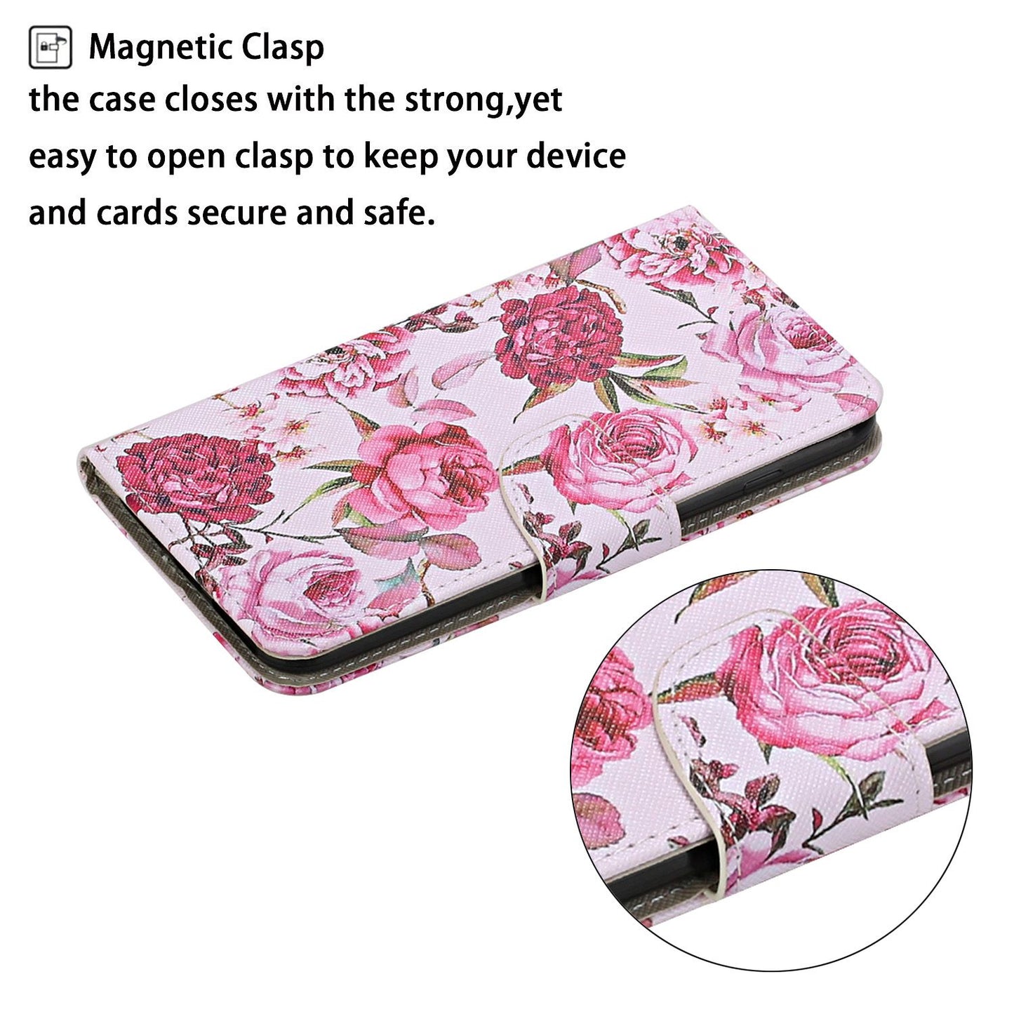 Leather Stand Phone Cover Wallet Pattern Printing Case for Samsung Galaxy S20 Plus/S20 Plus 5G - Flowers