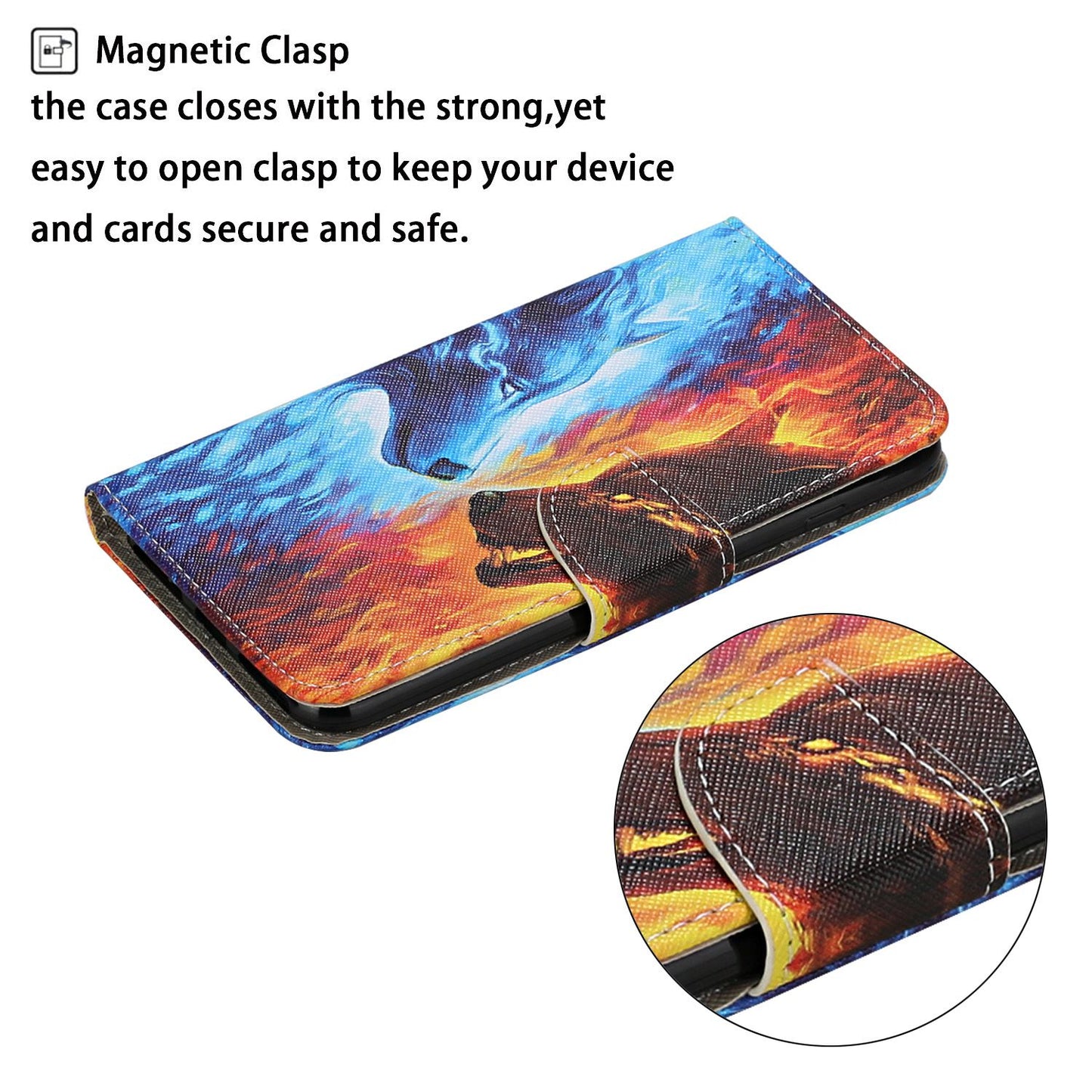 Leather Stand Phone Cover Wallet Pattern Printing Case for Samsung Galaxy S20 Plus/S20 Plus 5G - Wolf